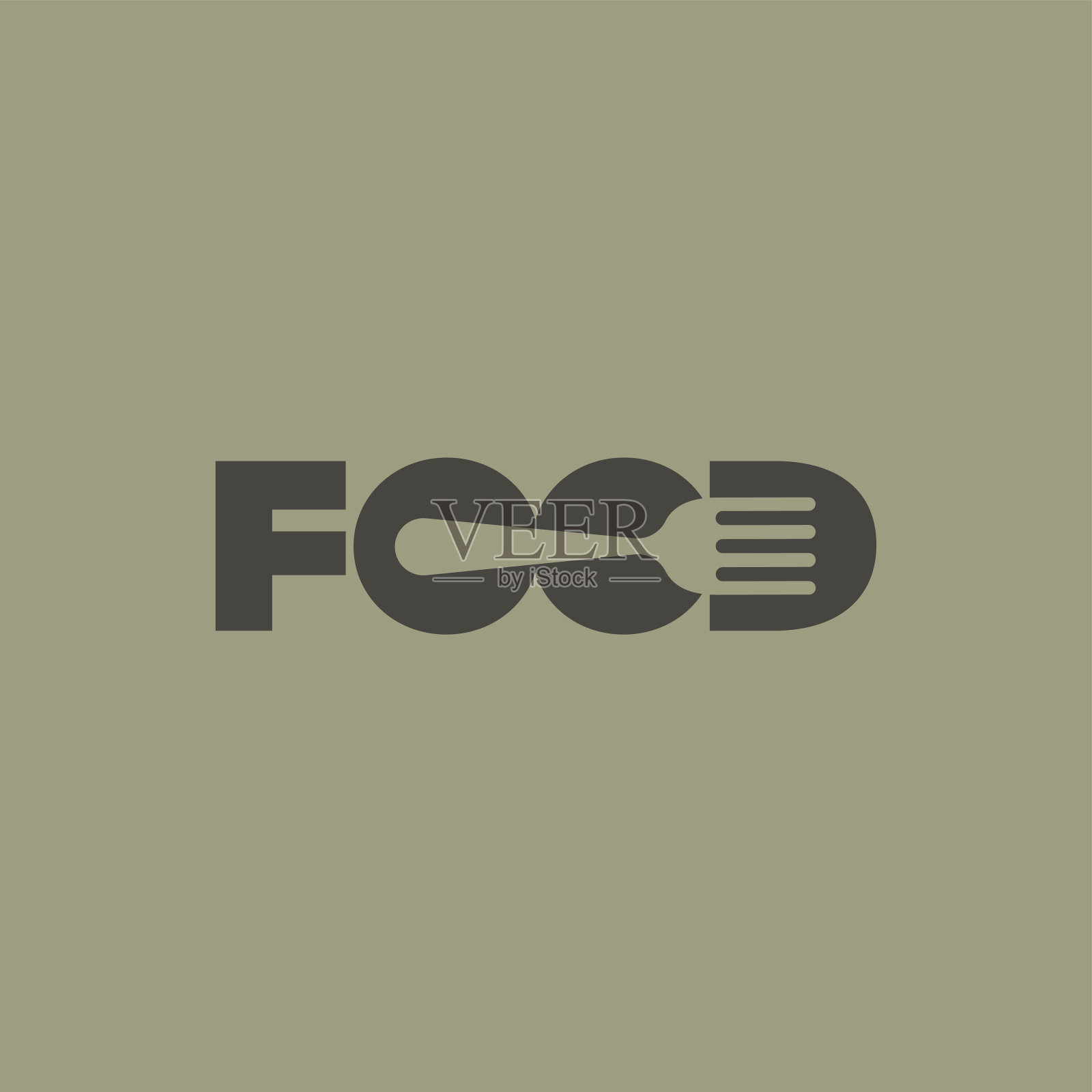 勺子和叉子的食物概念插画图片素材