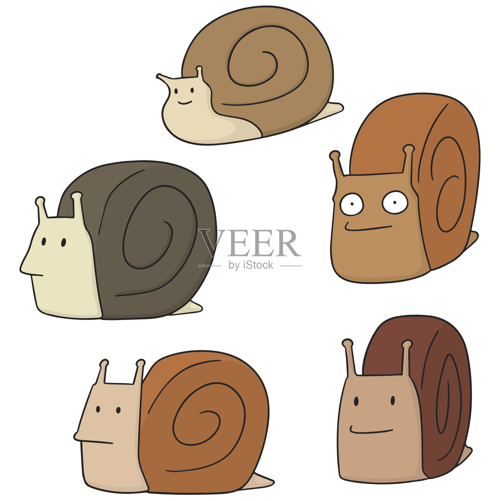蜗牛设计元素图片