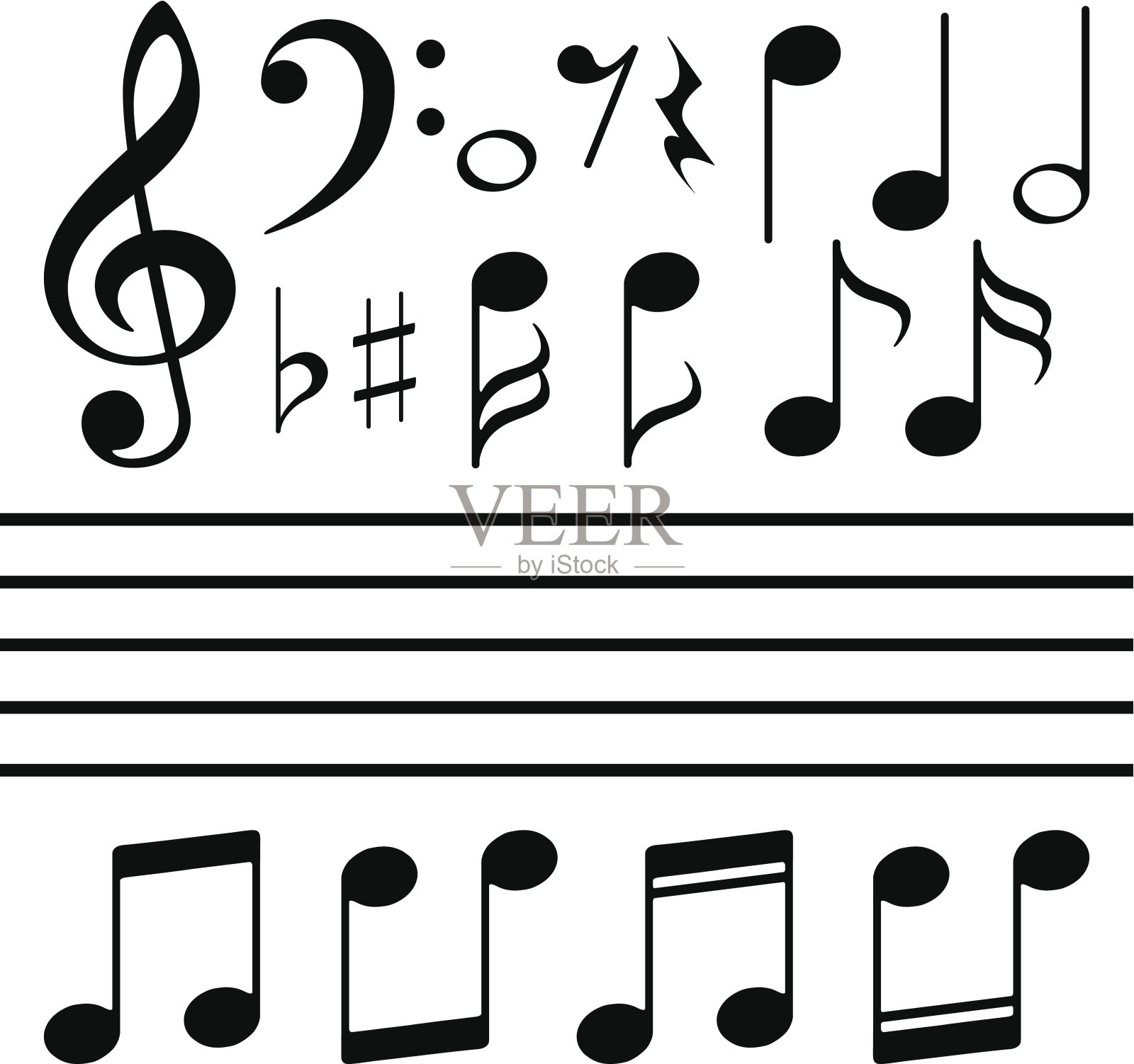 向量图标设置音乐音符设计元素图片