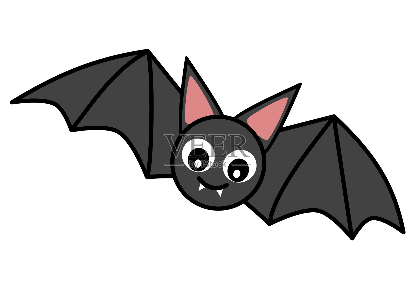 可爱的卡通蝙蝠矢量插图孤立在白色的背景设计元素图片