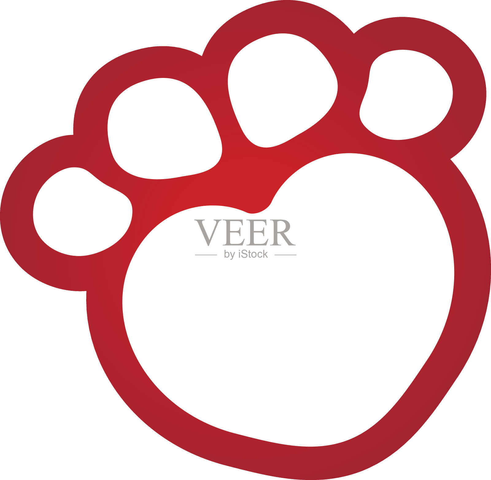 插图图标，狗爪象征狗与心。理想的视觉传达，兽医信息和机构材料设计元素图片