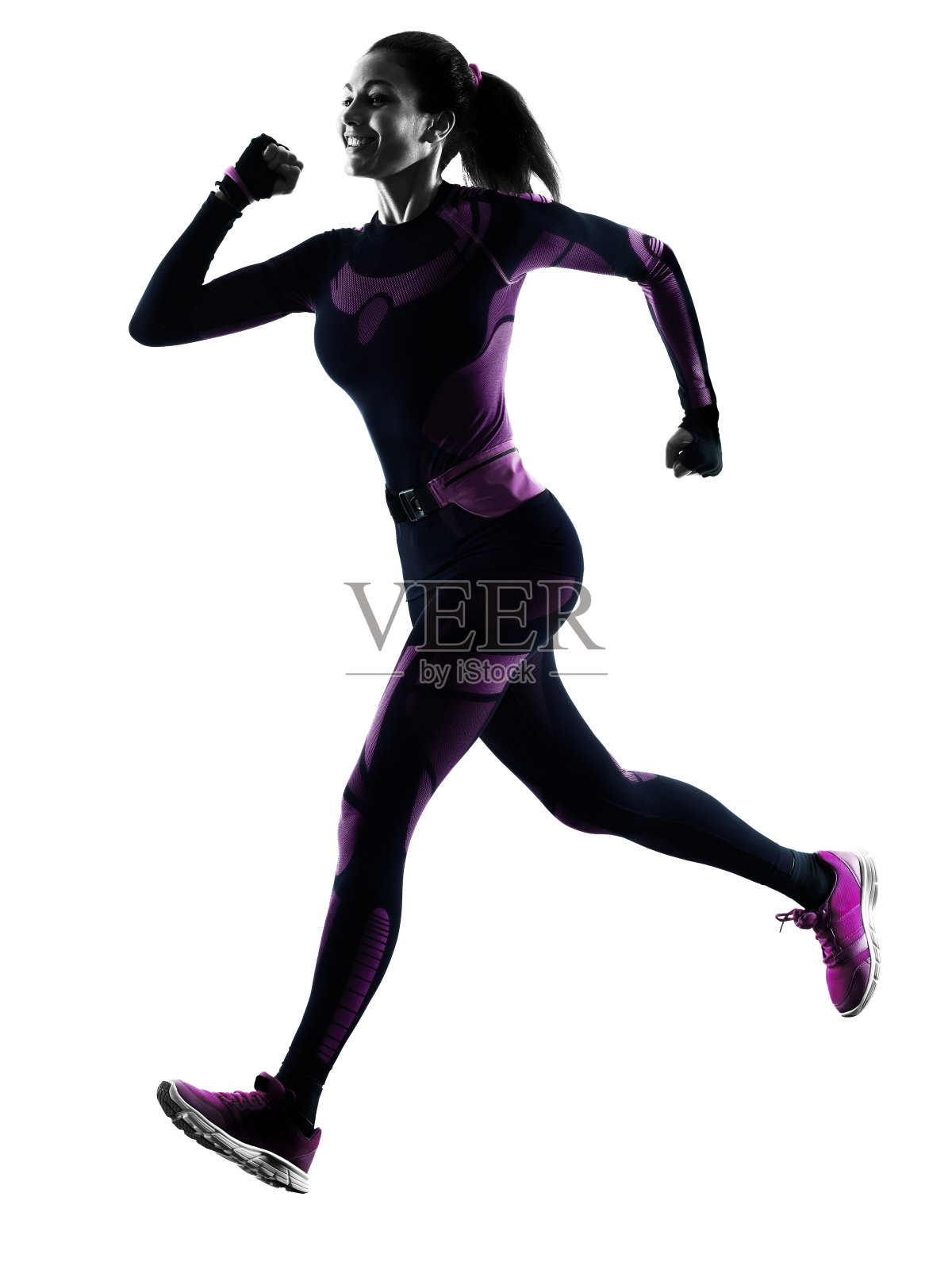 女跑步者，跑步者，慢跑者，孤立的影子剪影照片摄影图片