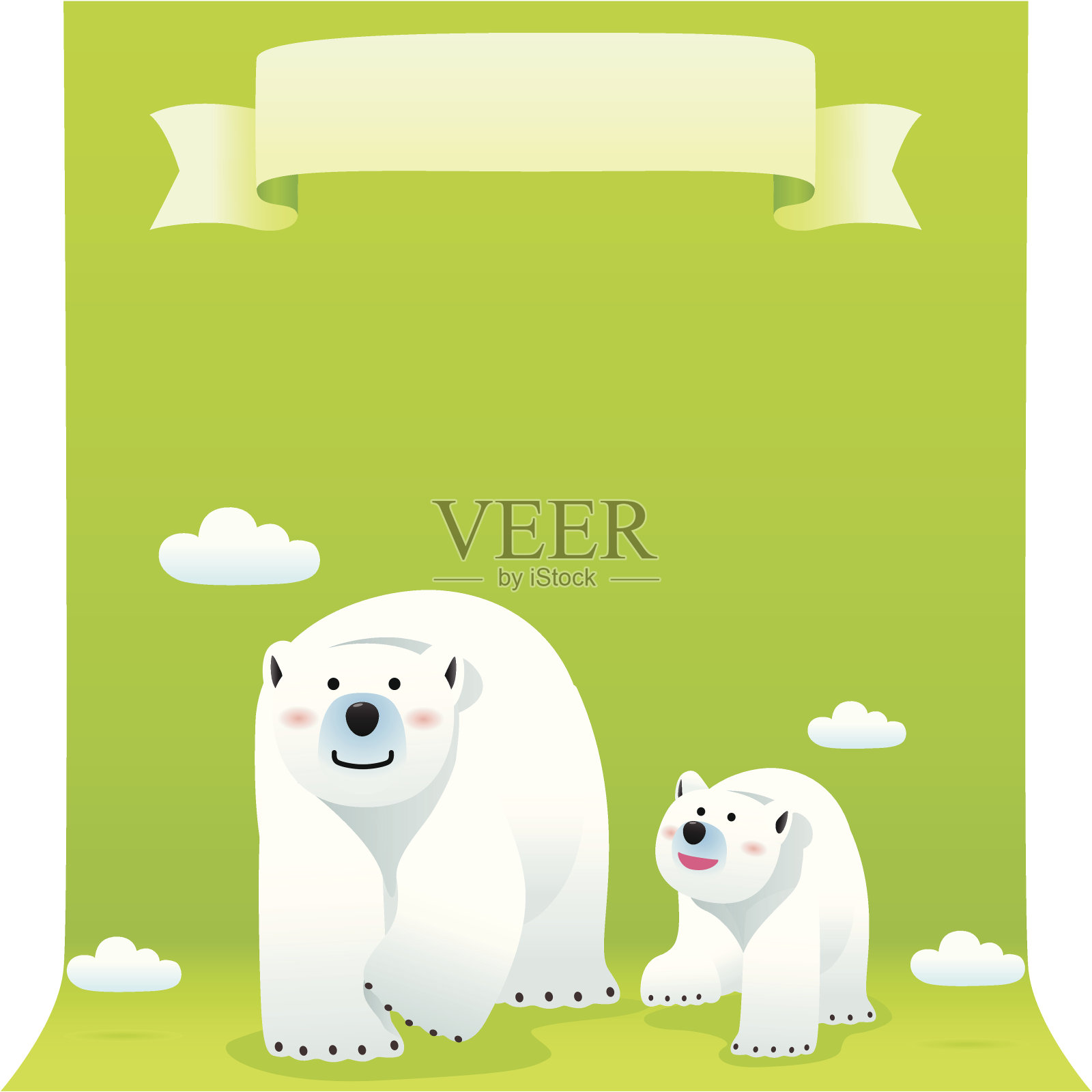北极熊插画图片素材