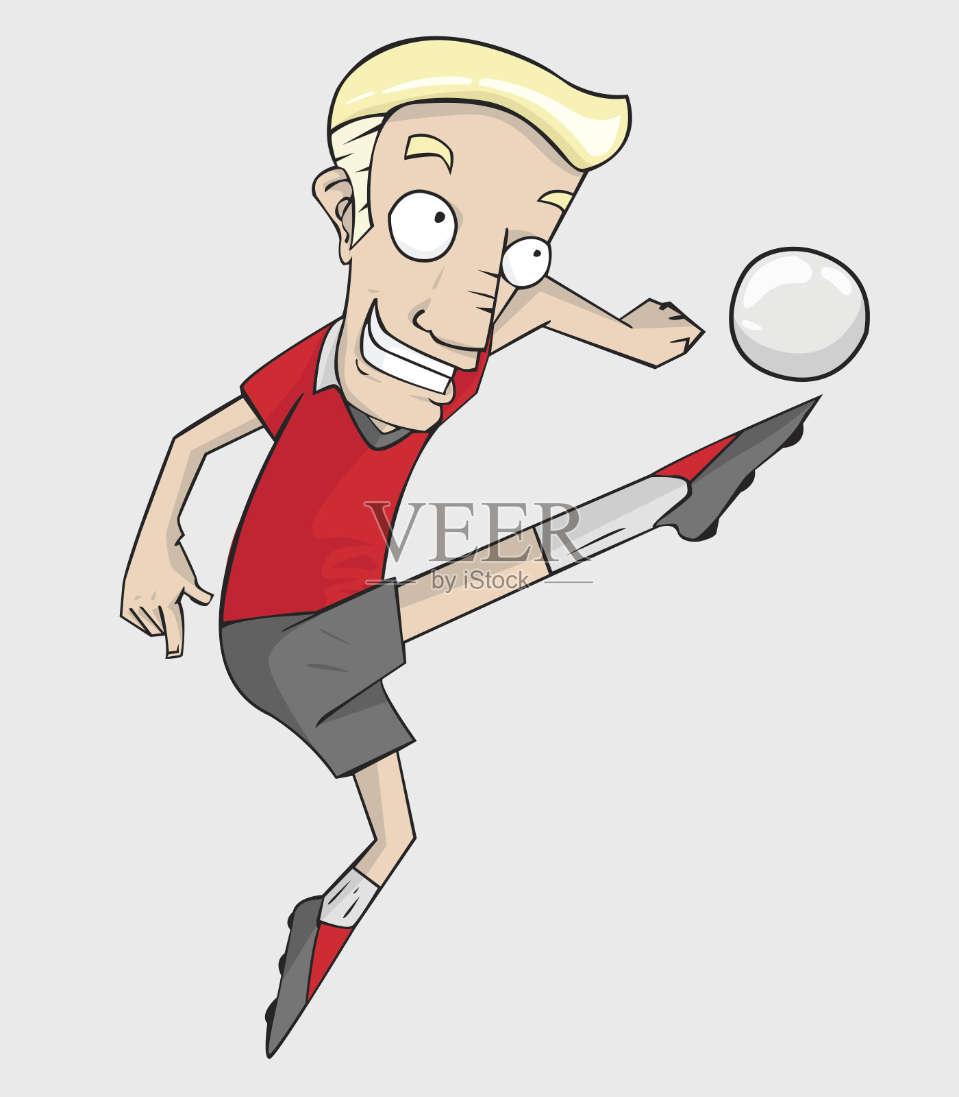 足球运动员动作踢球。插画图片素材