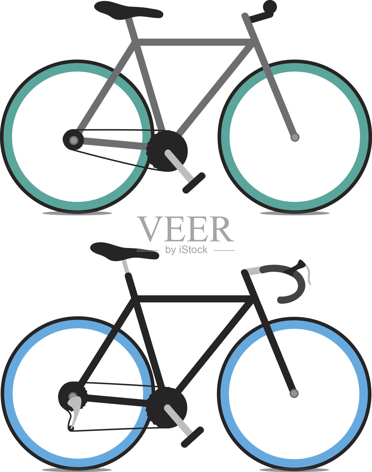 自行车和公路自行车设计元素图片