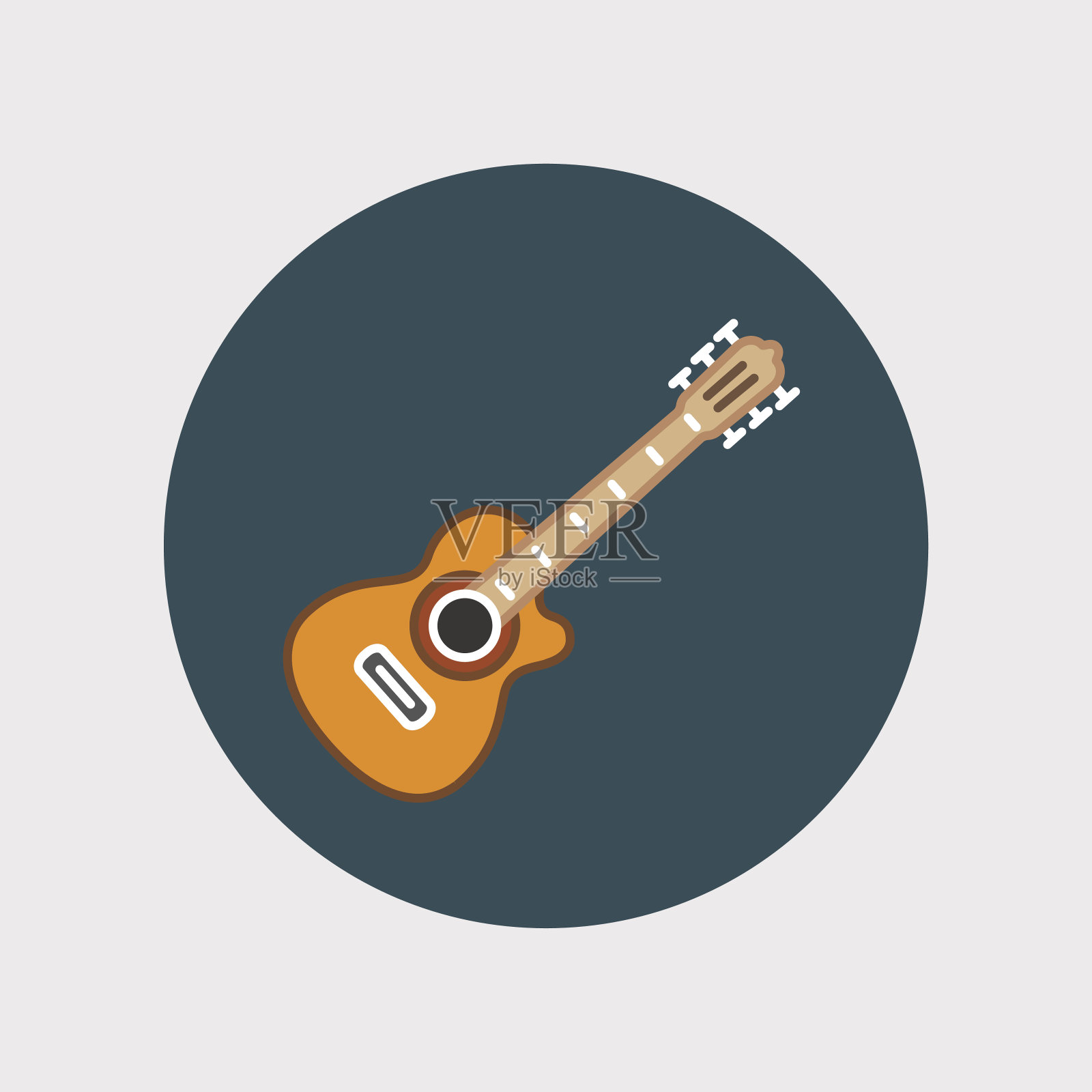木吉他的图标设计元素图片
