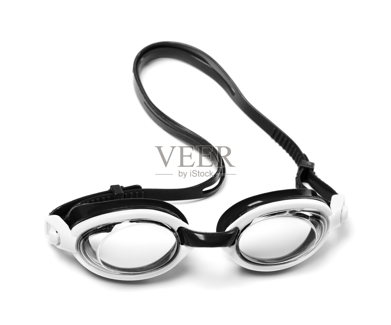 黑色和白色的游泳护目镜照片摄影图片