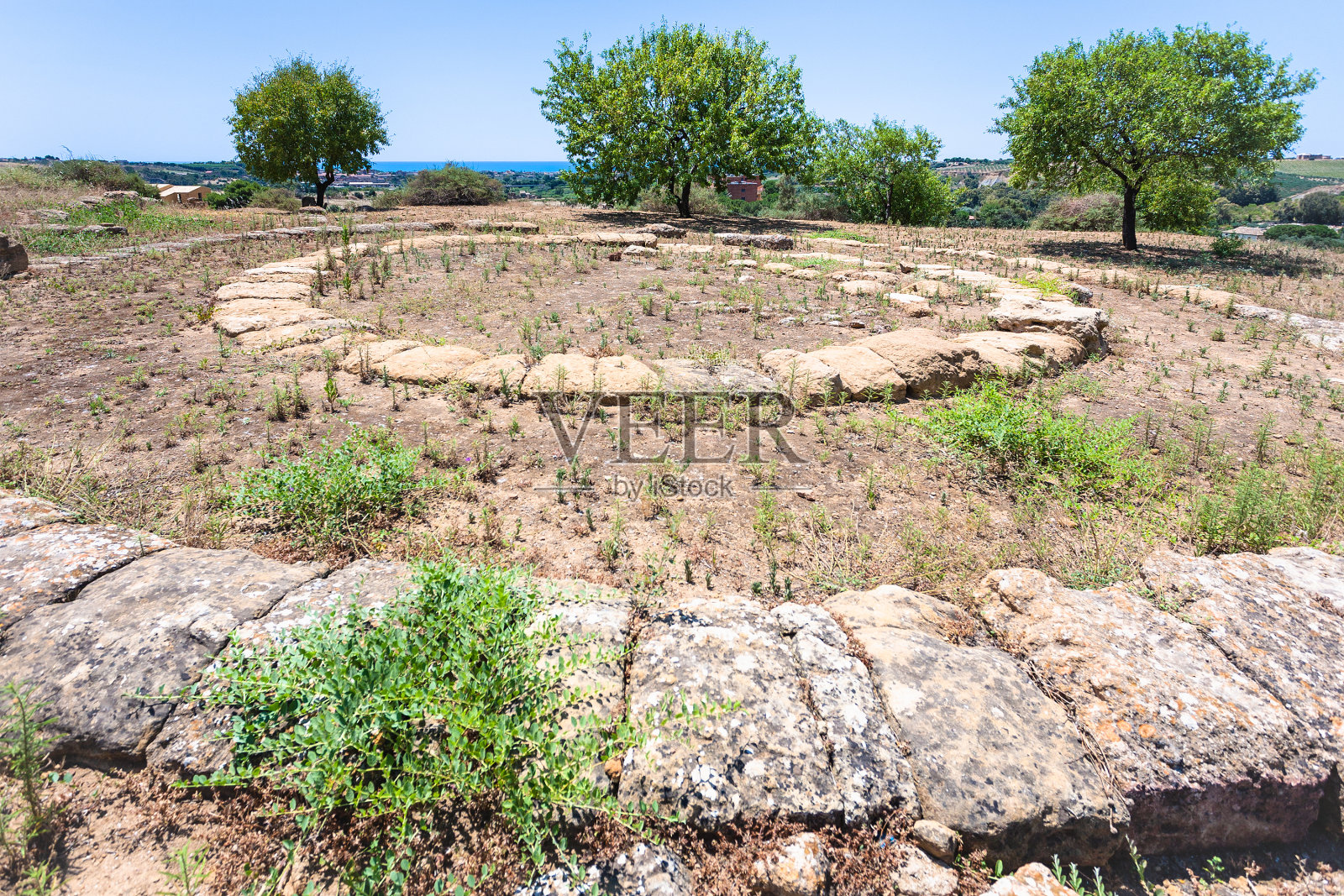 西西里岛阿格里琴托的古希腊祭坛遗址照片摄影图片