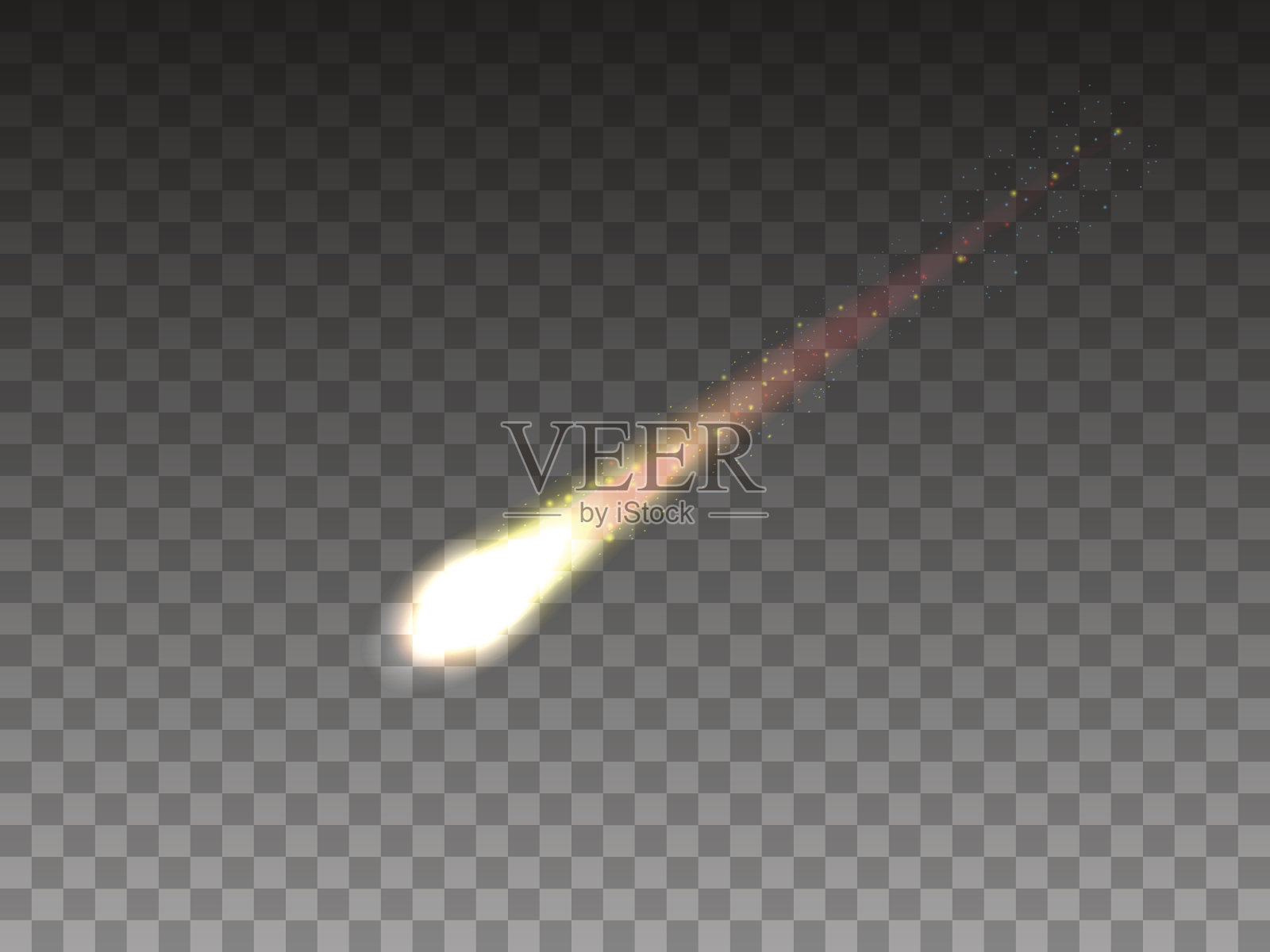 真实下落的彗星矢量插图设计元素图片