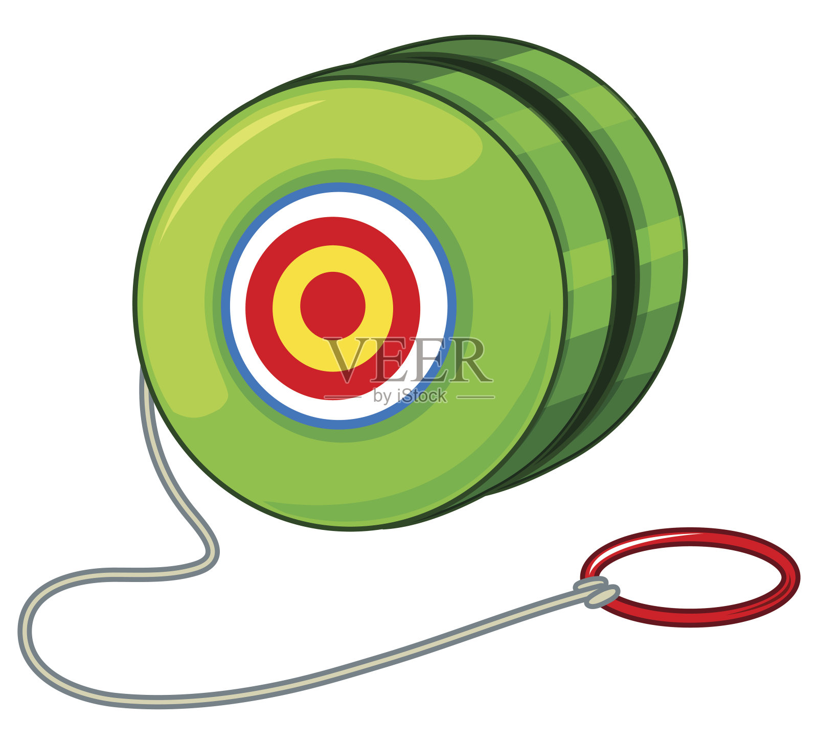 绿色溜溜球和红色的环设计元素图片