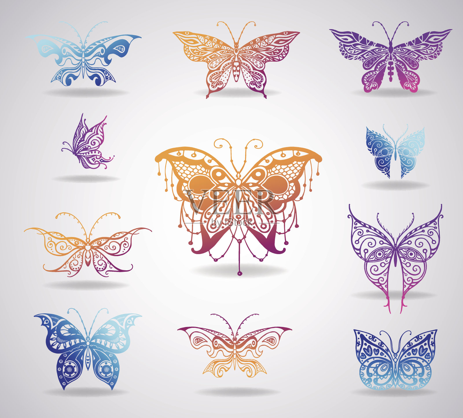 蝴蝶图解说明设计元素图片