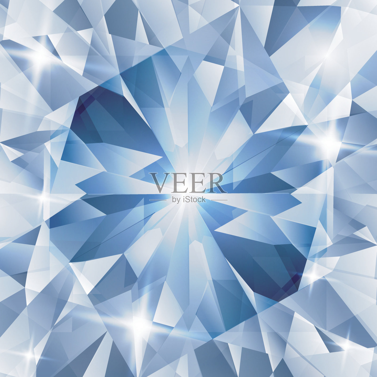 银色和蓝色搭配概念钻石插画图片素材