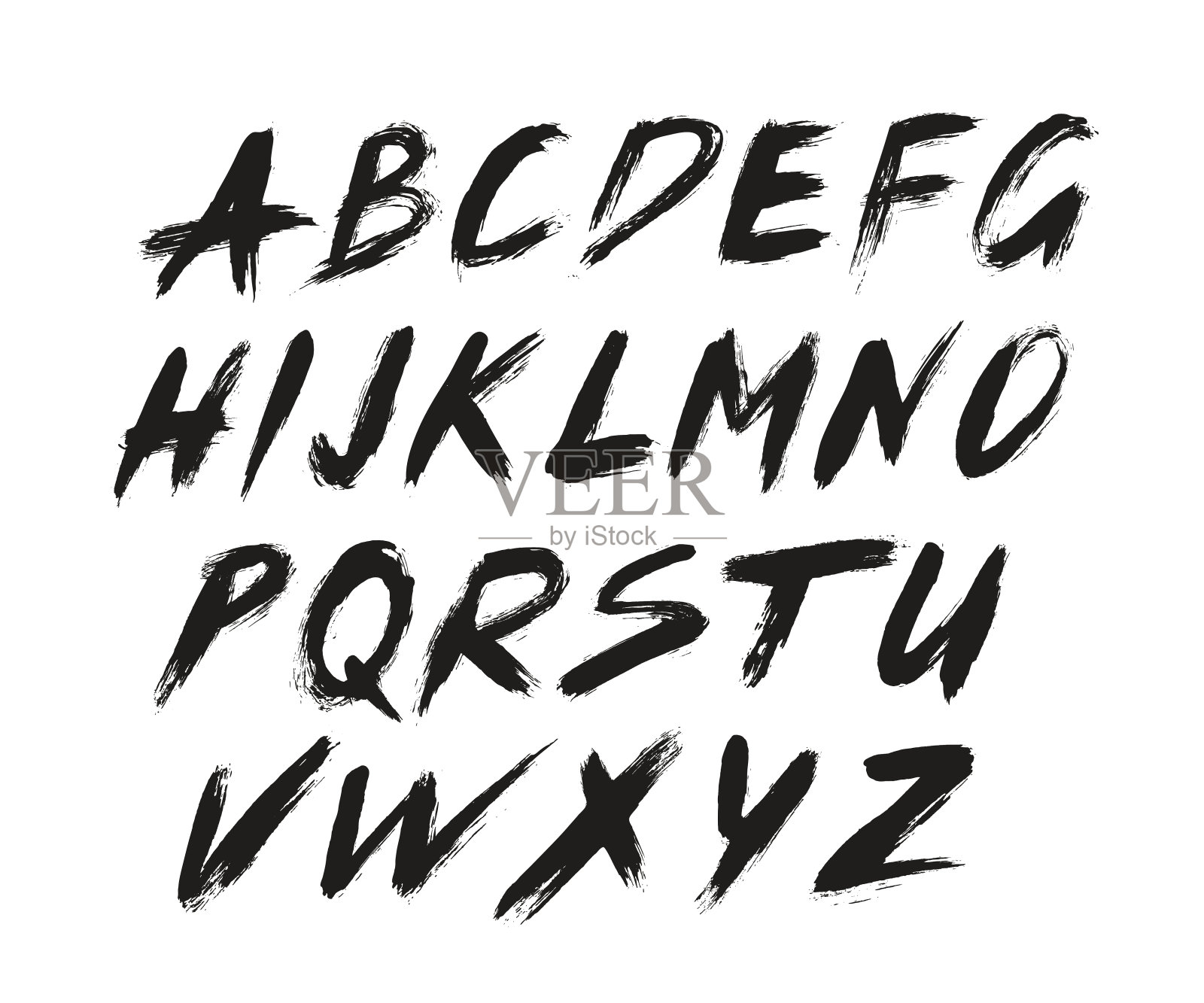 绘制ABC字体笔触插画图片素材