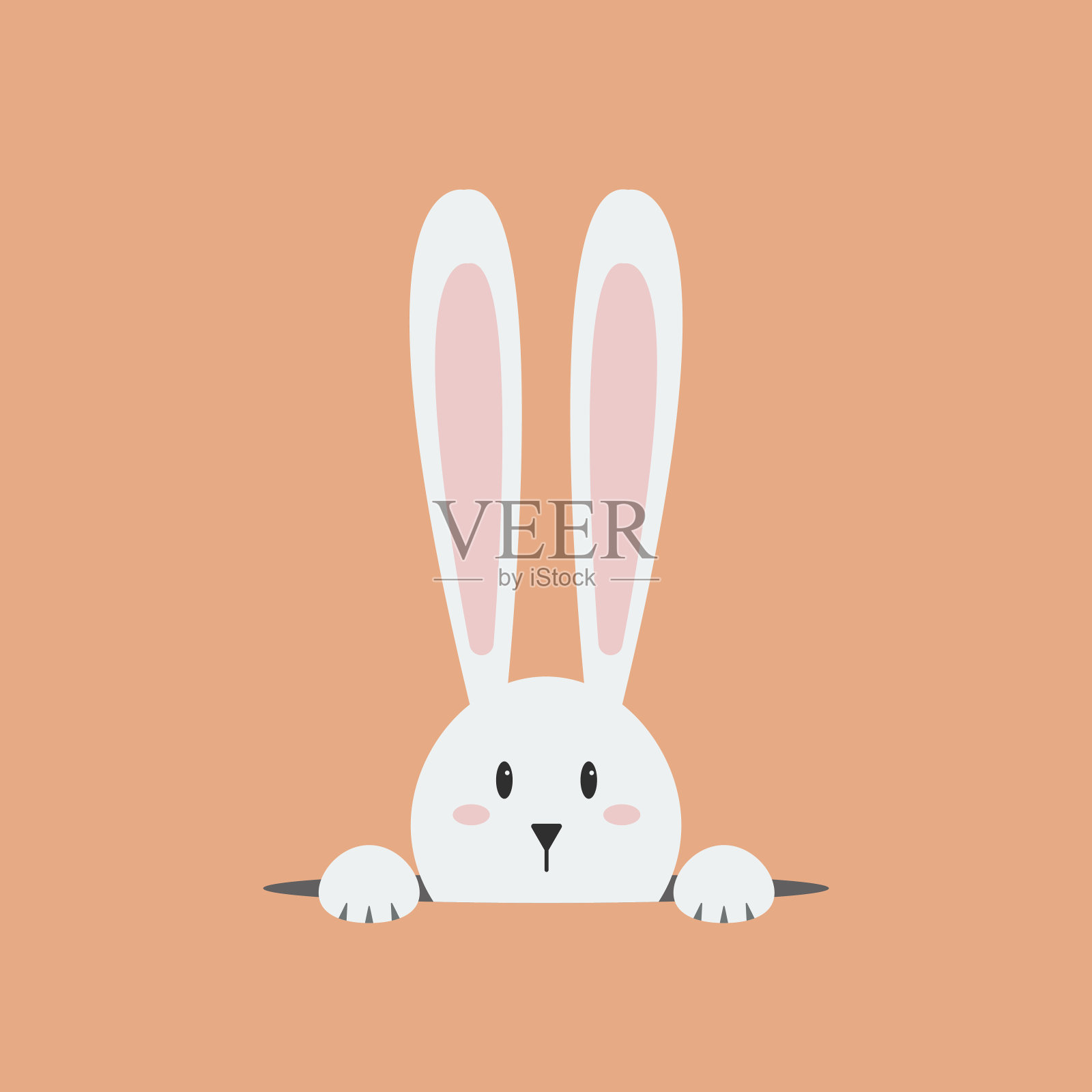 白色的复活节兔子设计元素图片