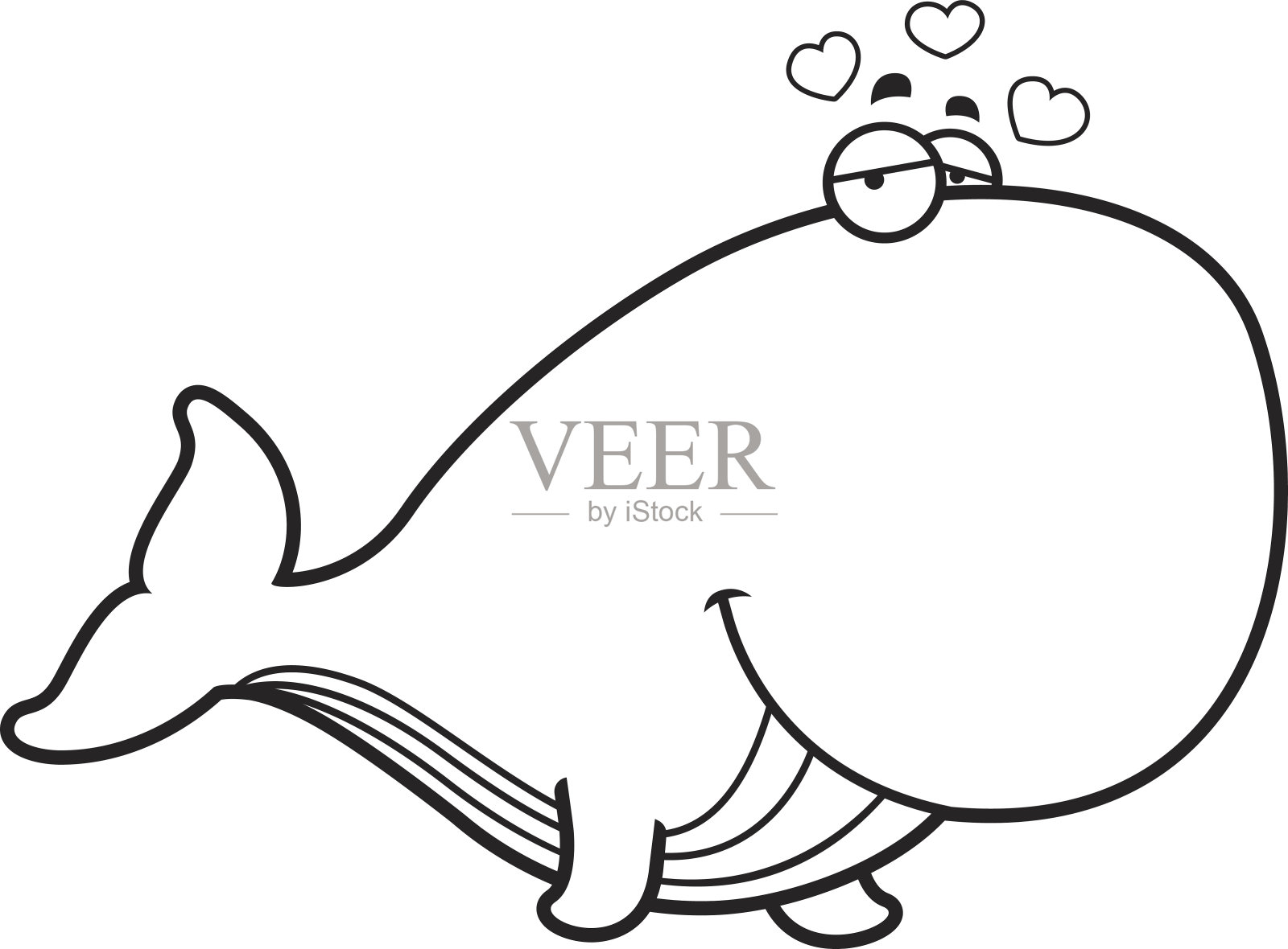 恋爱中的卡通鲸鱼设计元素图片