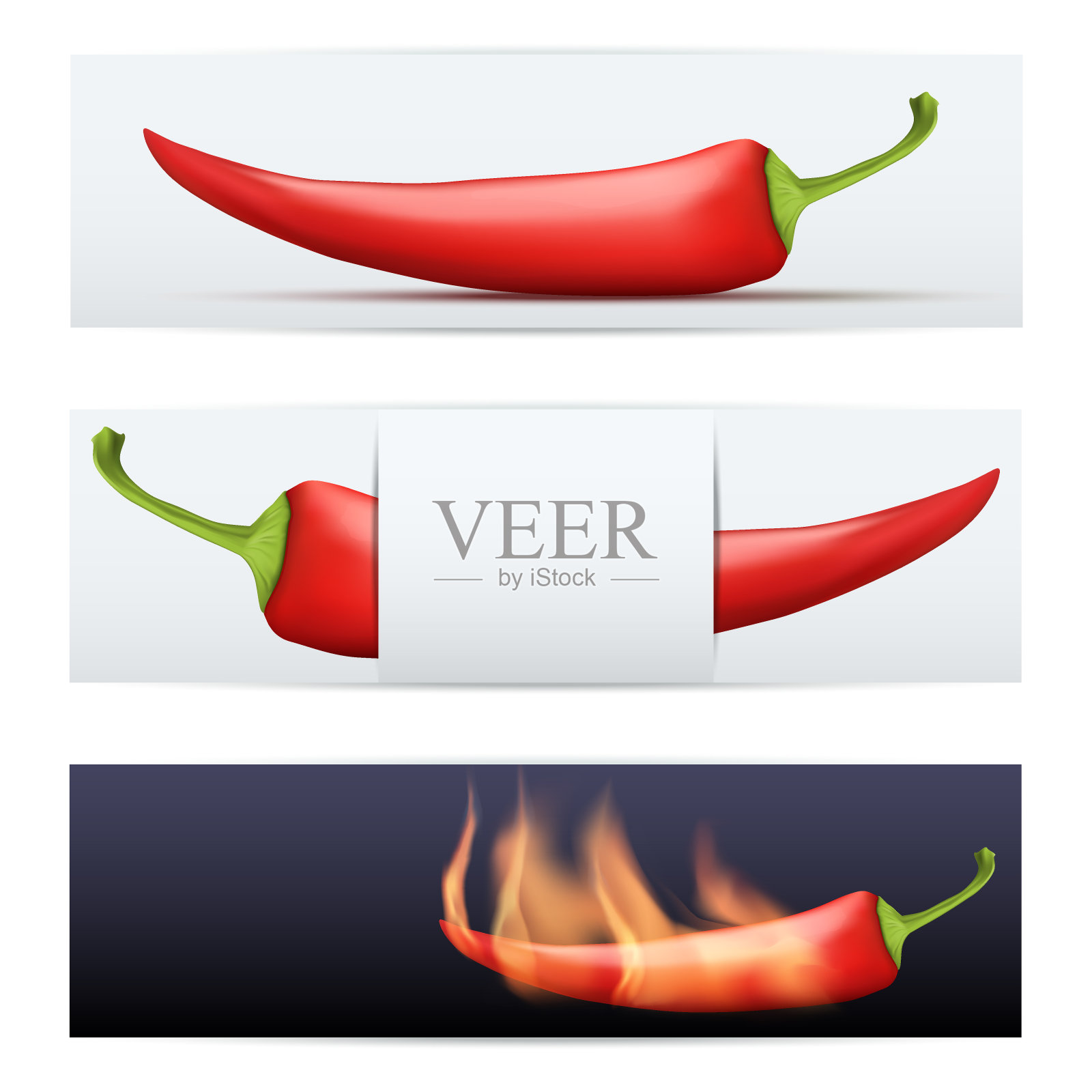 辣椒图案的食物横幅设计元素图片