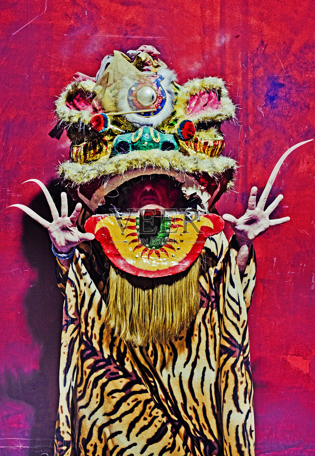 中国舞狮头照片摄影图片