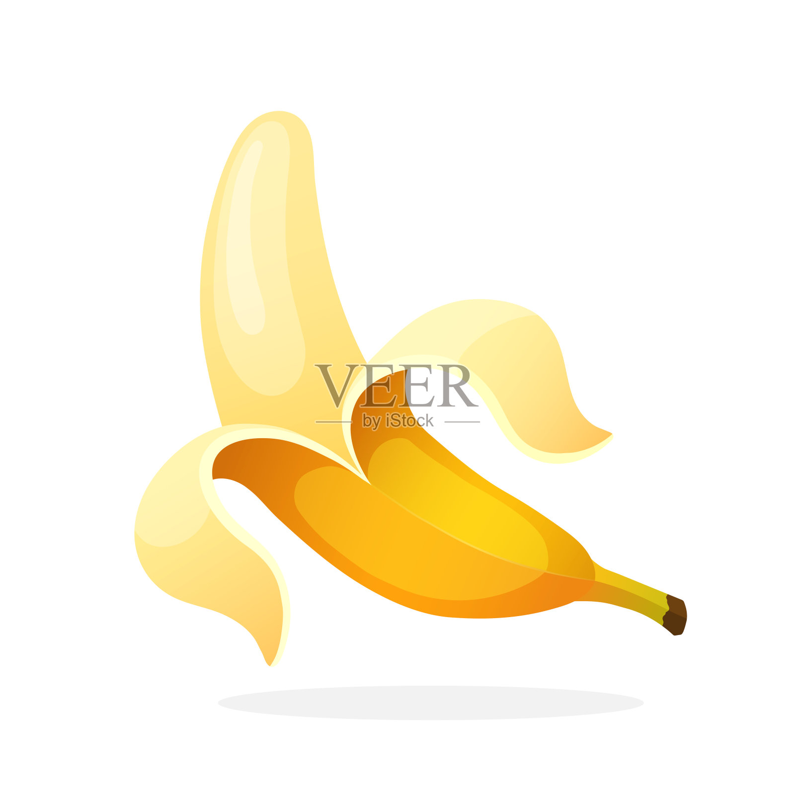 香蕉去皮插画图片素材