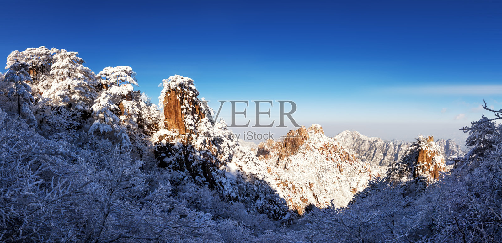 黄山冬天的雪景照片摄影图片