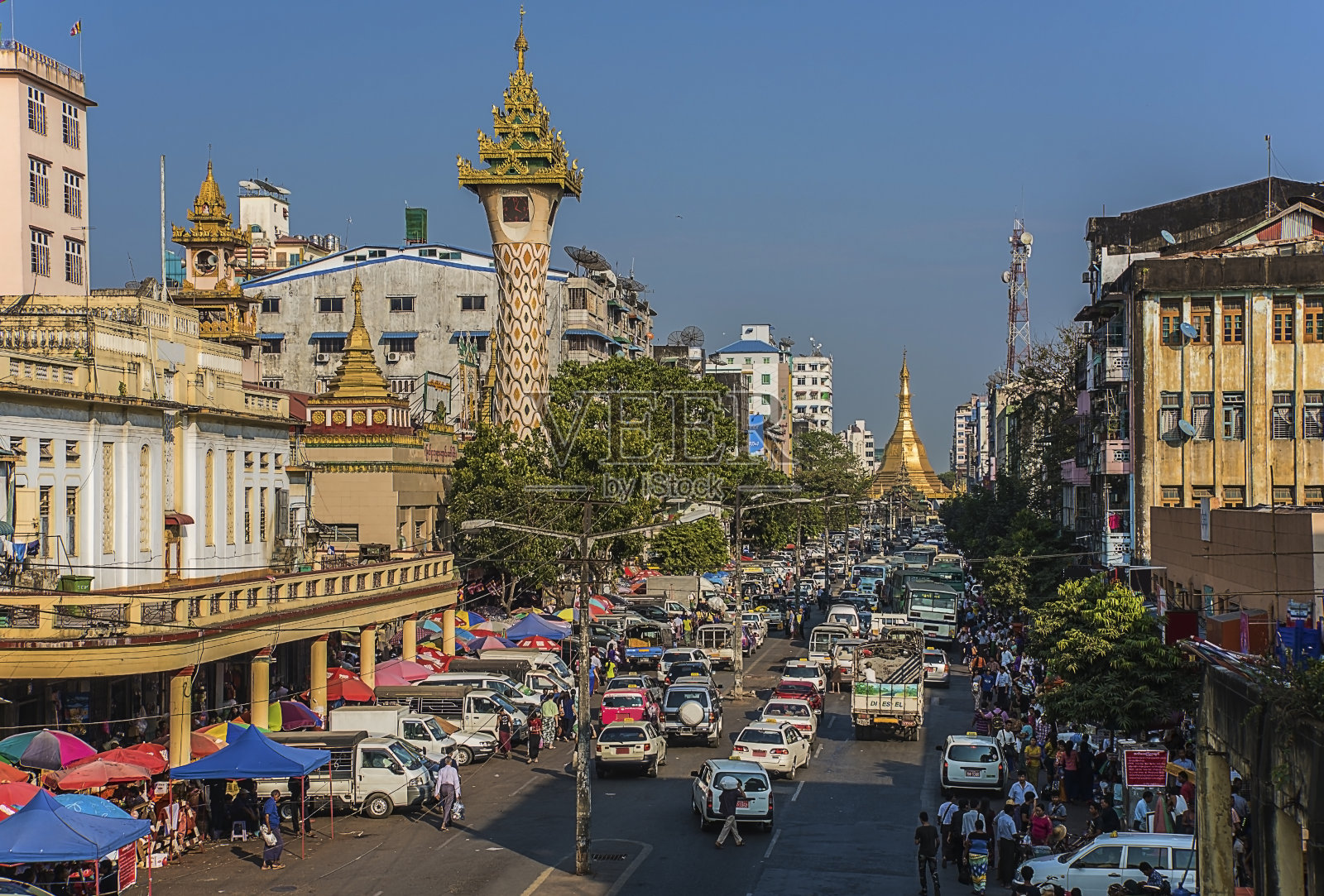 缅甸仰光市照片摄影图片