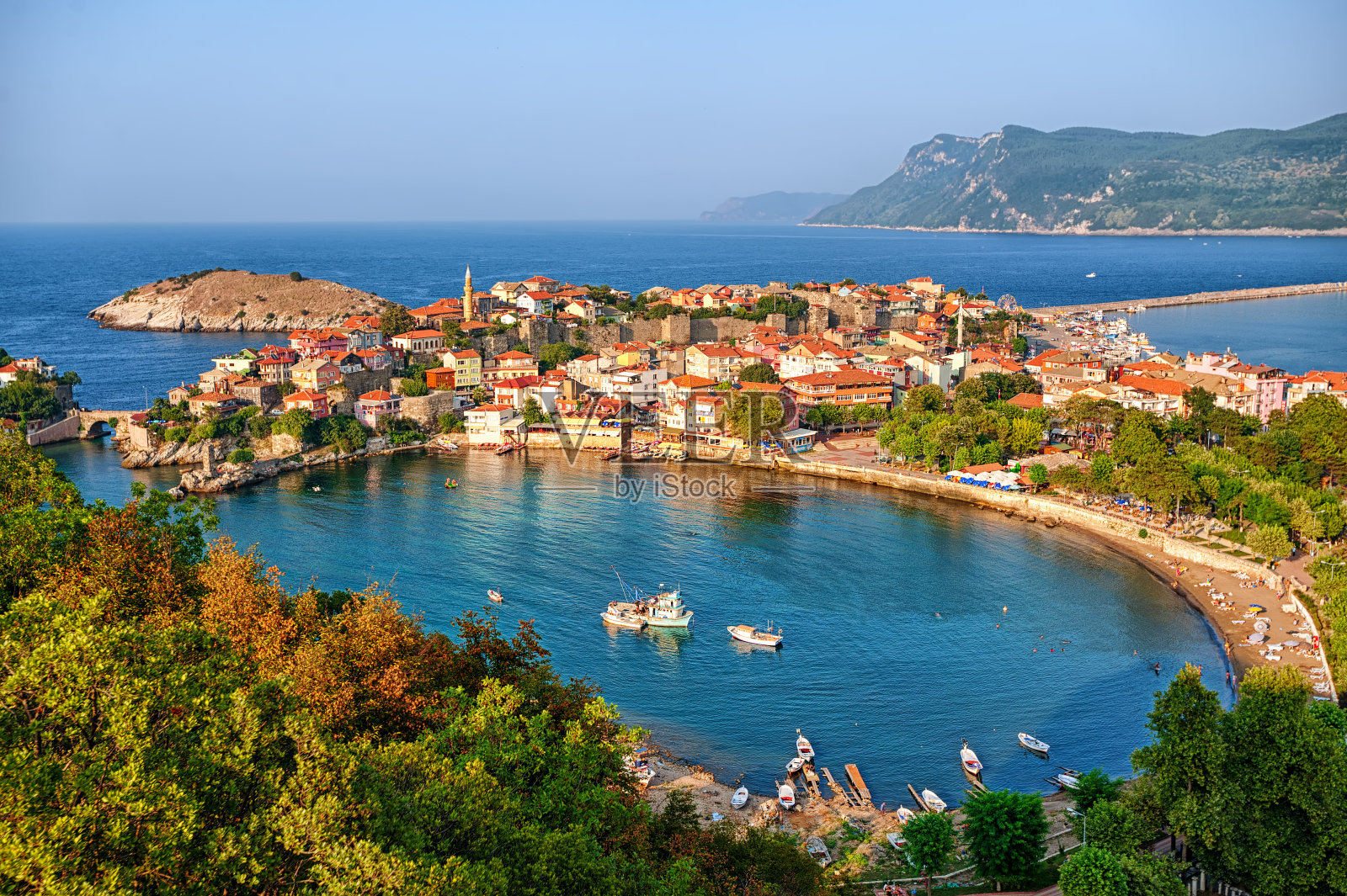 土耳其黑海沿岸的阿玛斯拉镇照片摄影图片