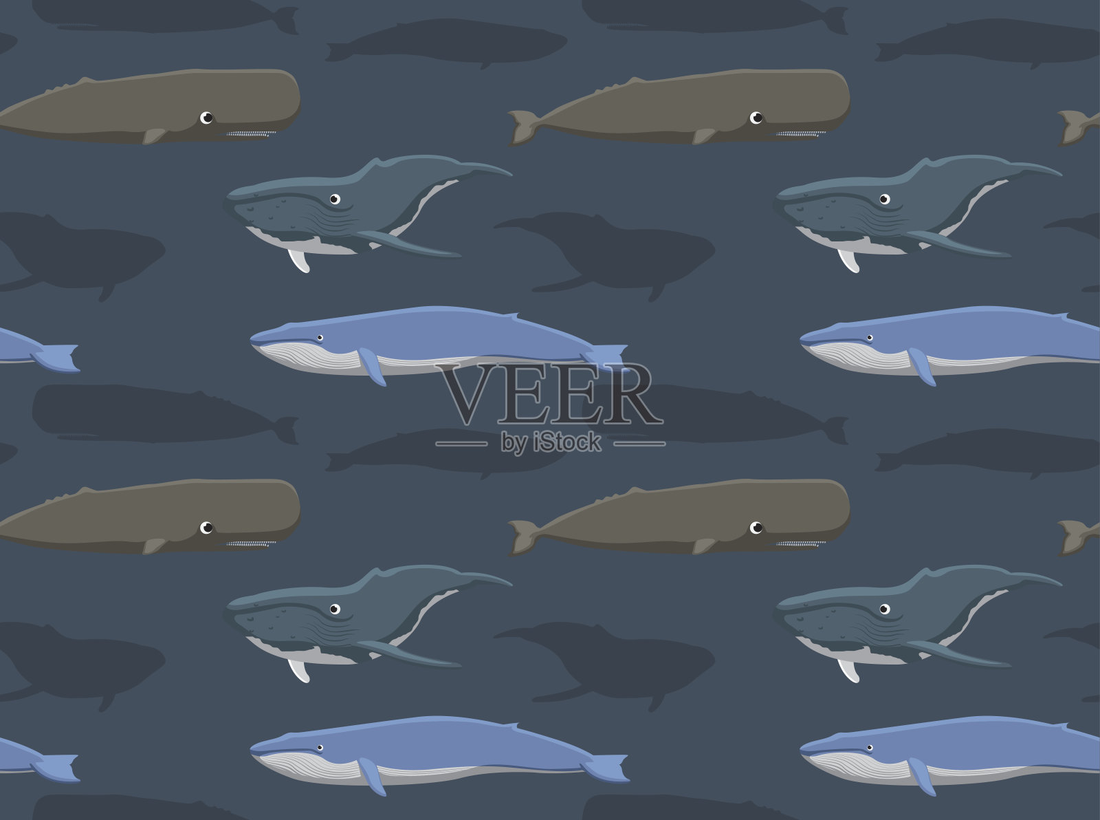 鲸鱼无缝壁纸2设计元素图片