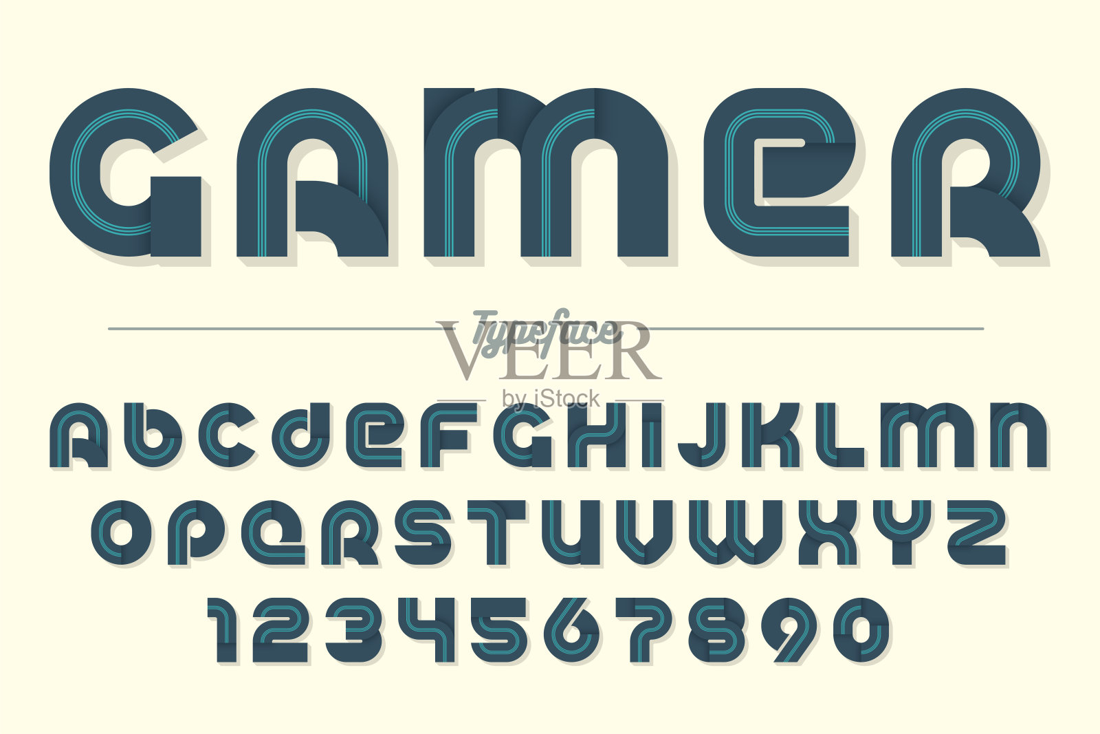 玩家矢量装饰字体设计，字母，字体，排版设计元素图片