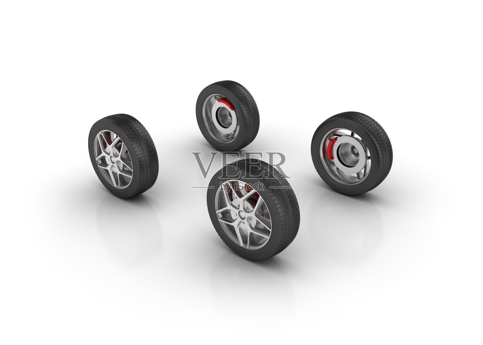 汽车轮胎- 3D渲染照片摄影图片