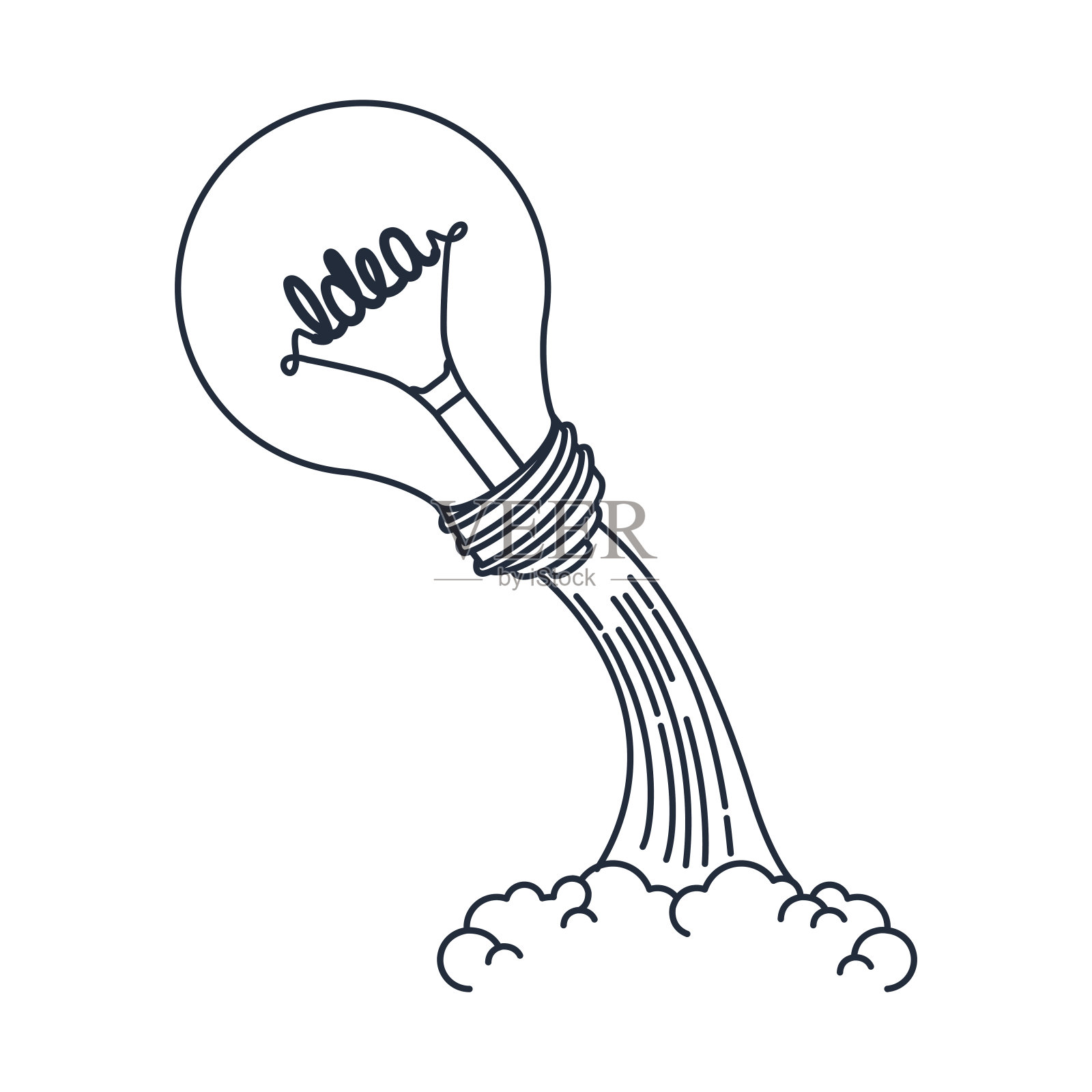 创意发射器灯泡孤立图标设计插画图片素材