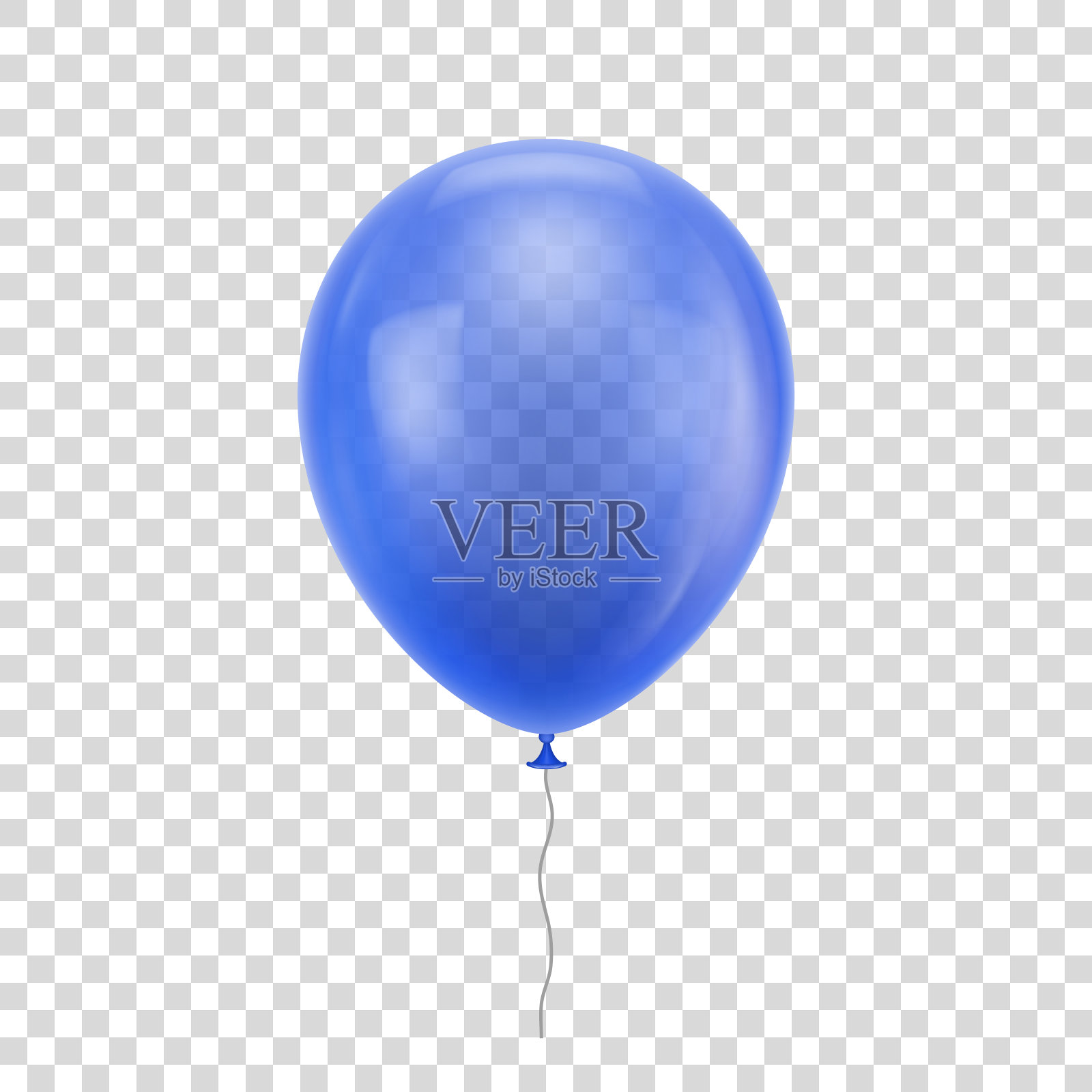 蓝色的现实的气球。设计元素图片