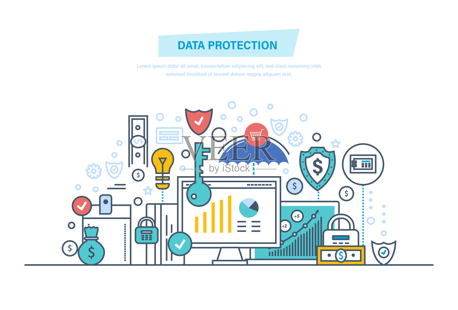 数据保护，杀毒软件，隐私设计元素图片