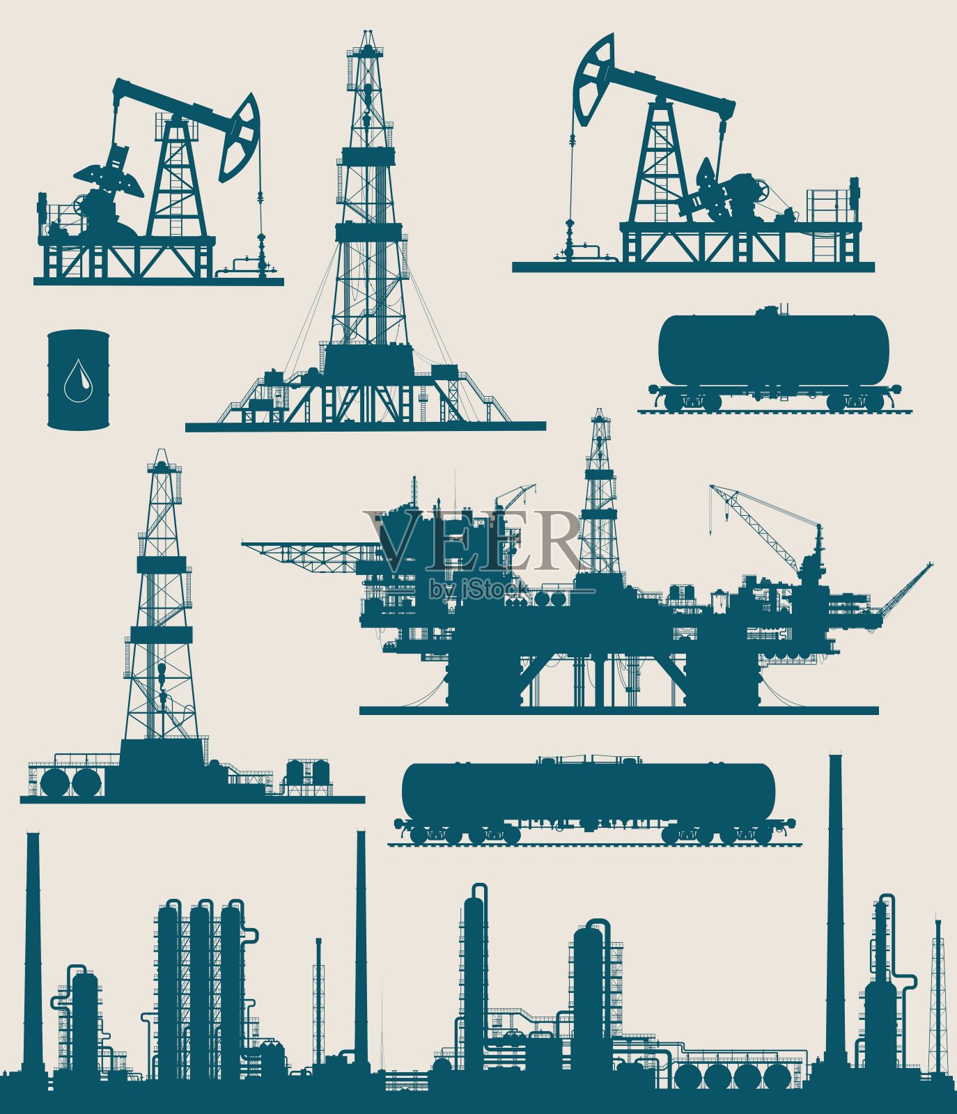 石油天然气行业插画图片素材