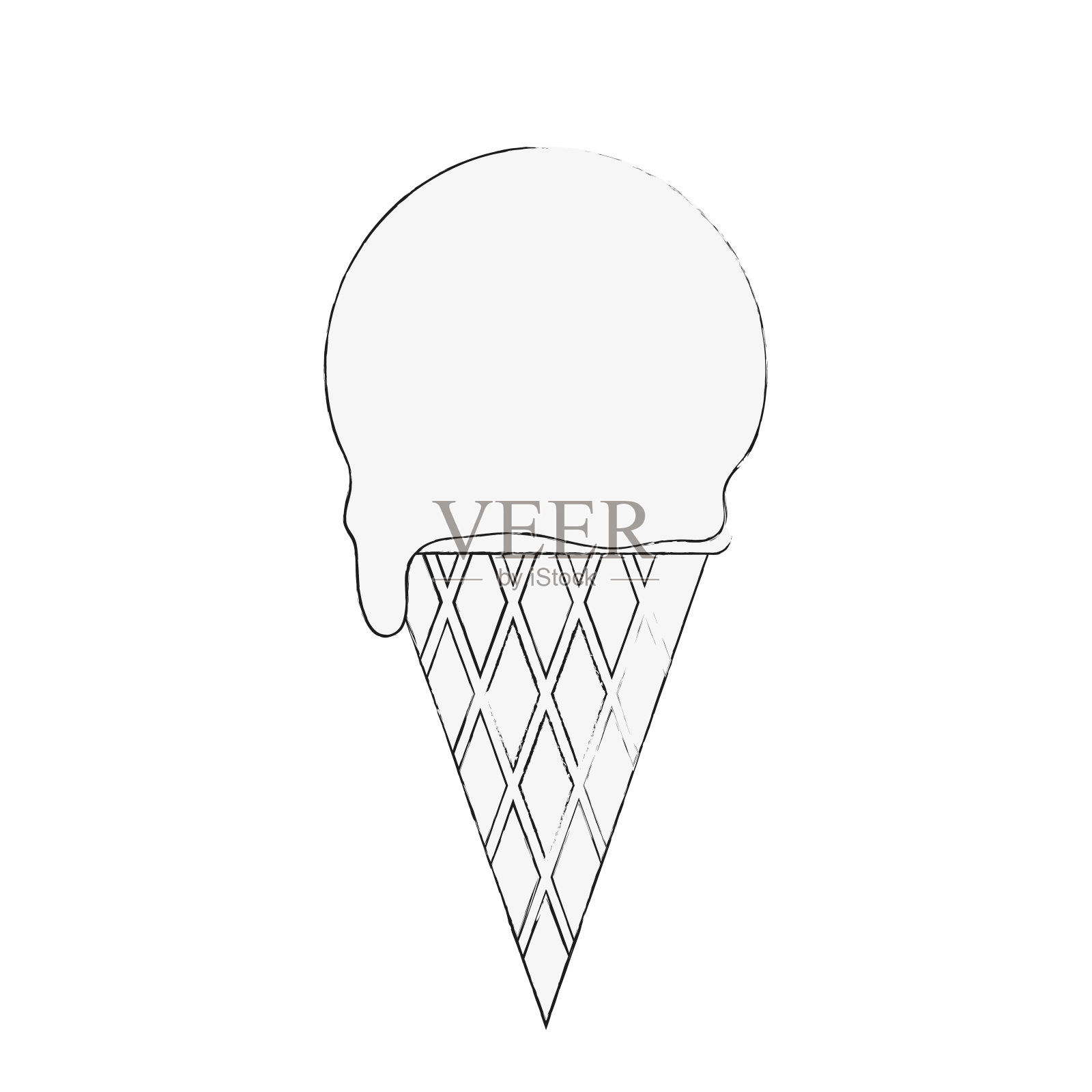 冰淇淋蛋筒图标形象设计元素图片