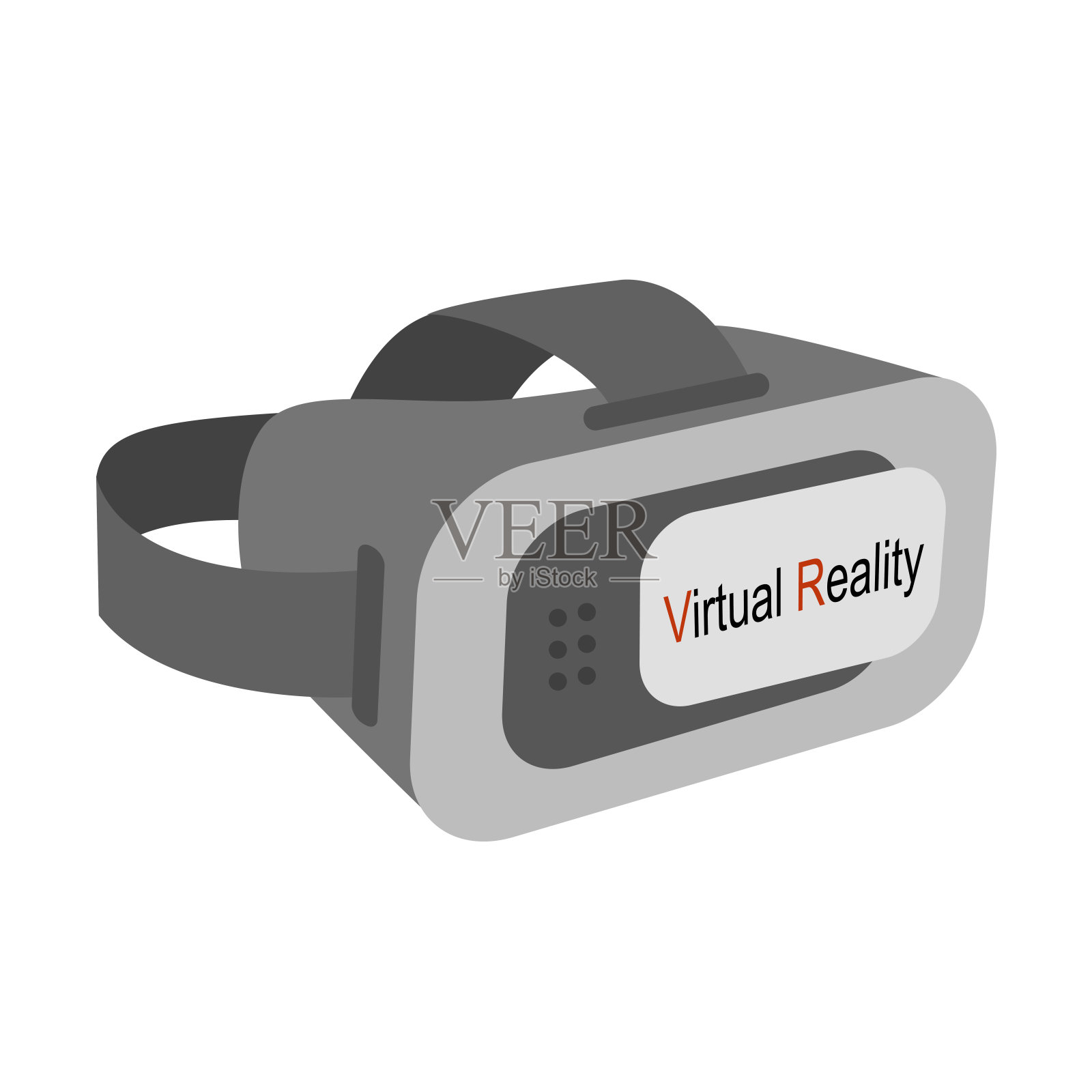 VR虚拟现实眼镜，专为移动电话设备隔离在白色背景设计元素图片