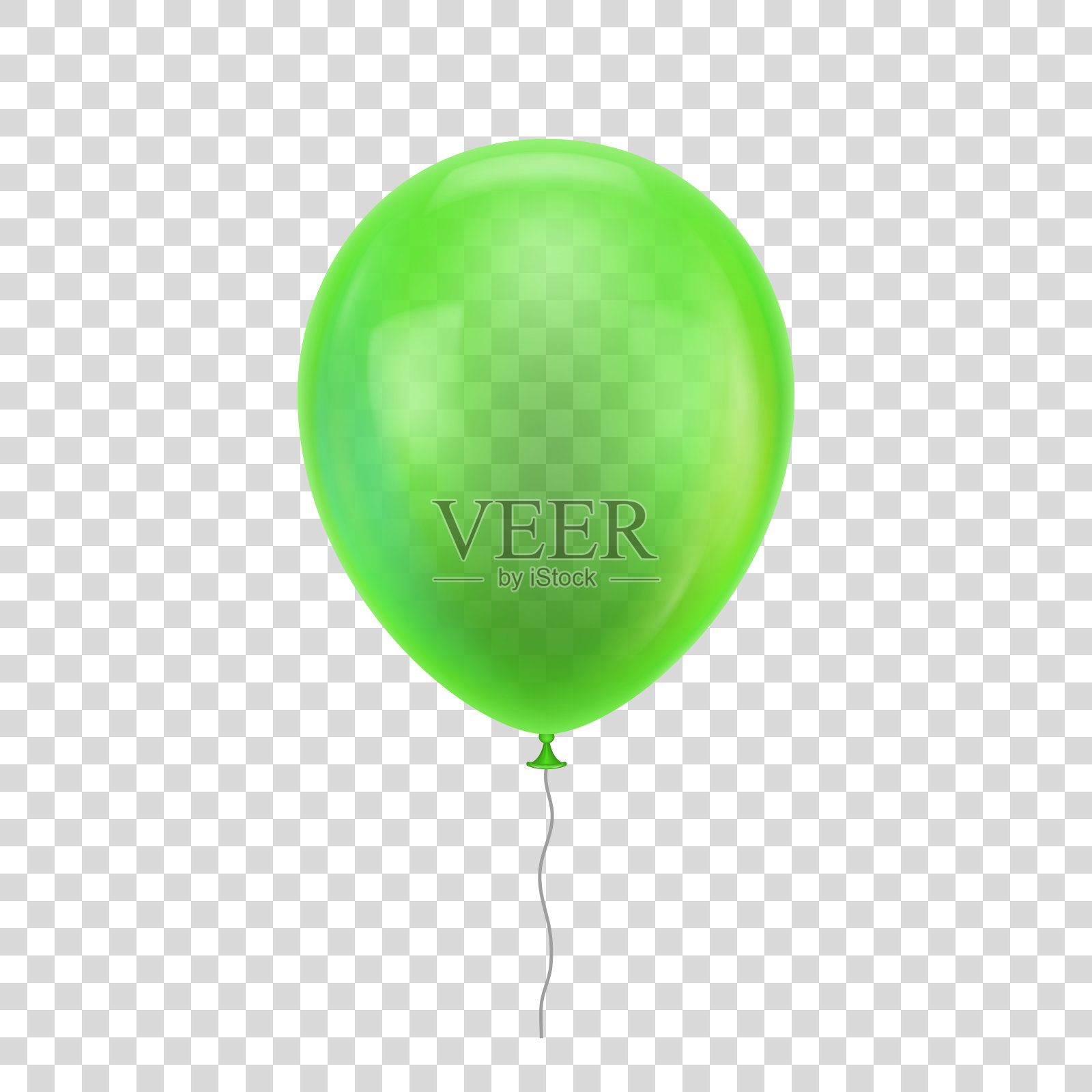 绿色的现实的气球。设计元素图片
