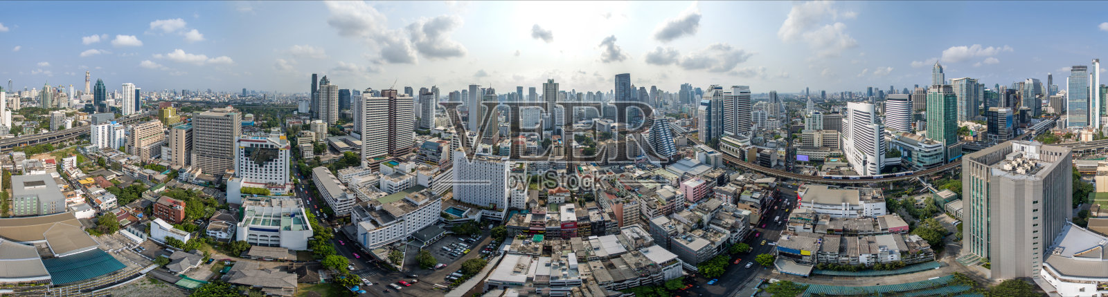 曼谷城360°全景，娜娜和素坤逸路照片摄影图片