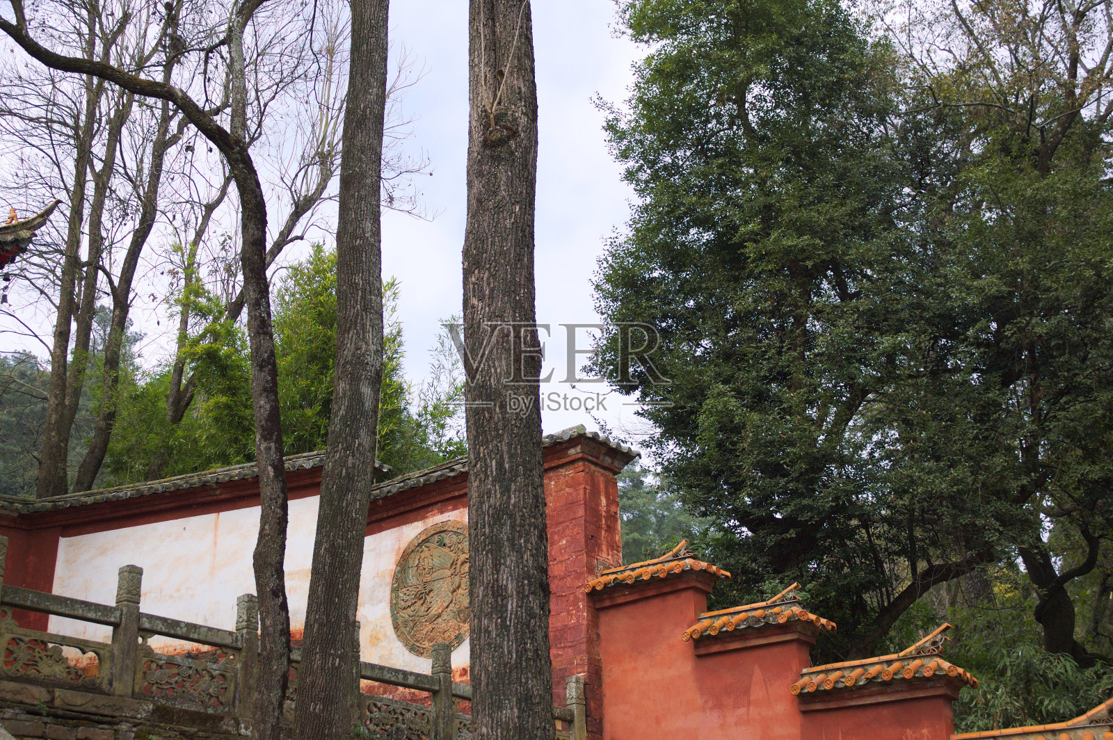 自然中的中国寺庙细节(中国云南昆明)照片摄影图片