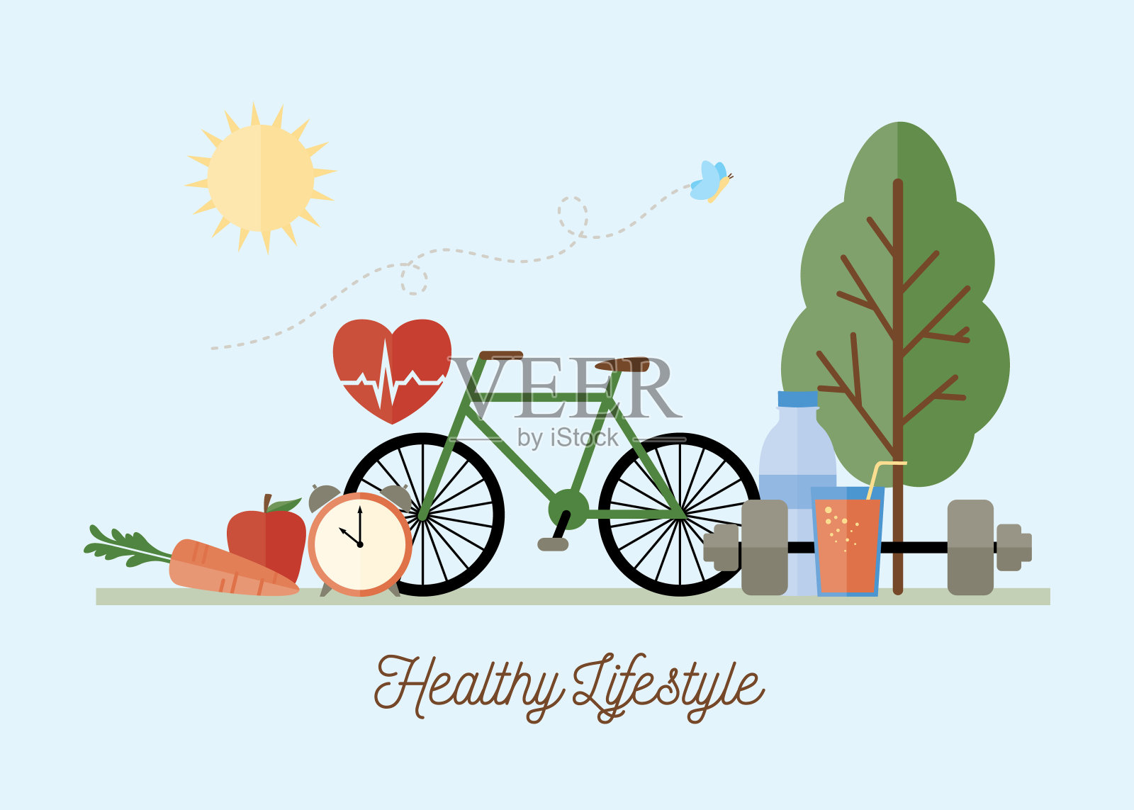健康生活方式概念插图插画图片素材