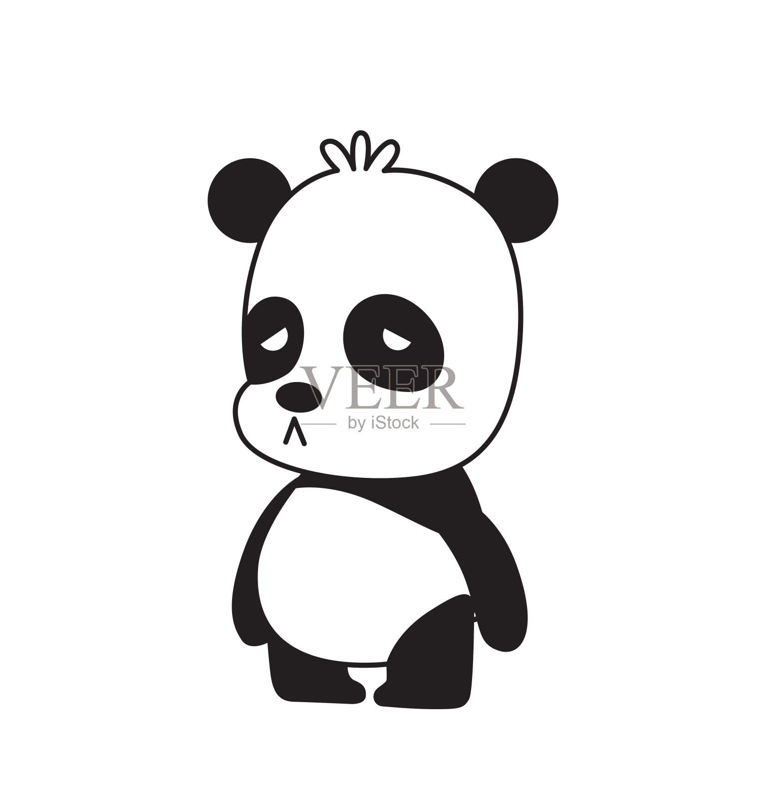 可爱的小熊猫站着伤心设计元素图片