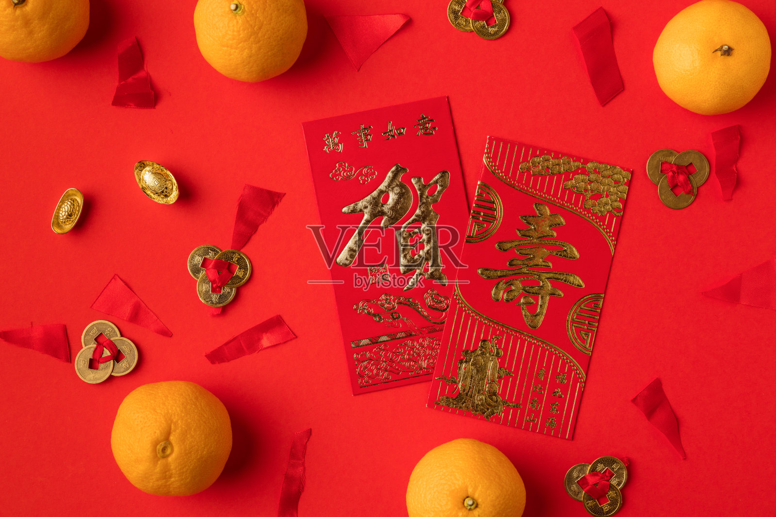 中国装饰品和橘子照片摄影图片