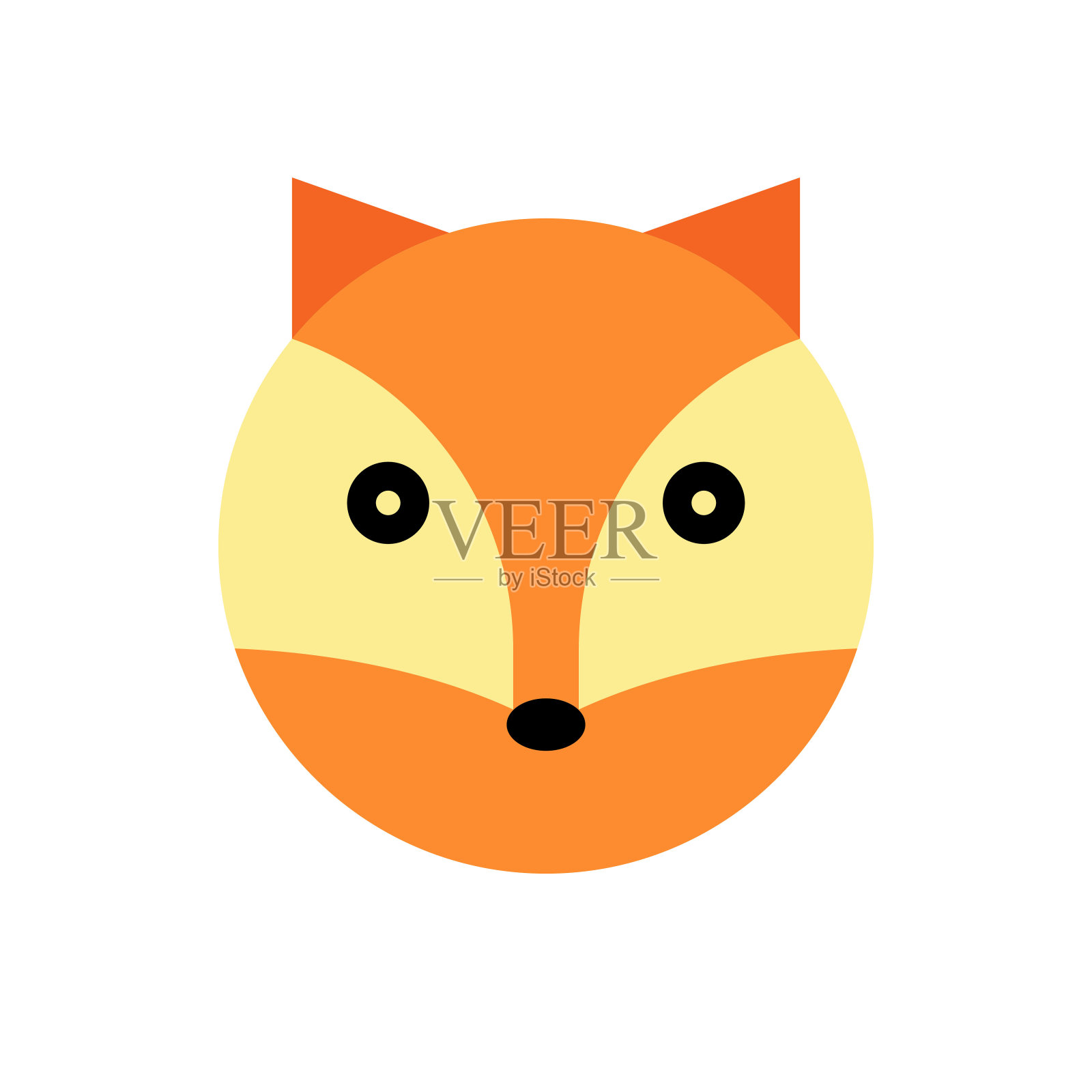 狐狸卡通动物的头设计元素图片