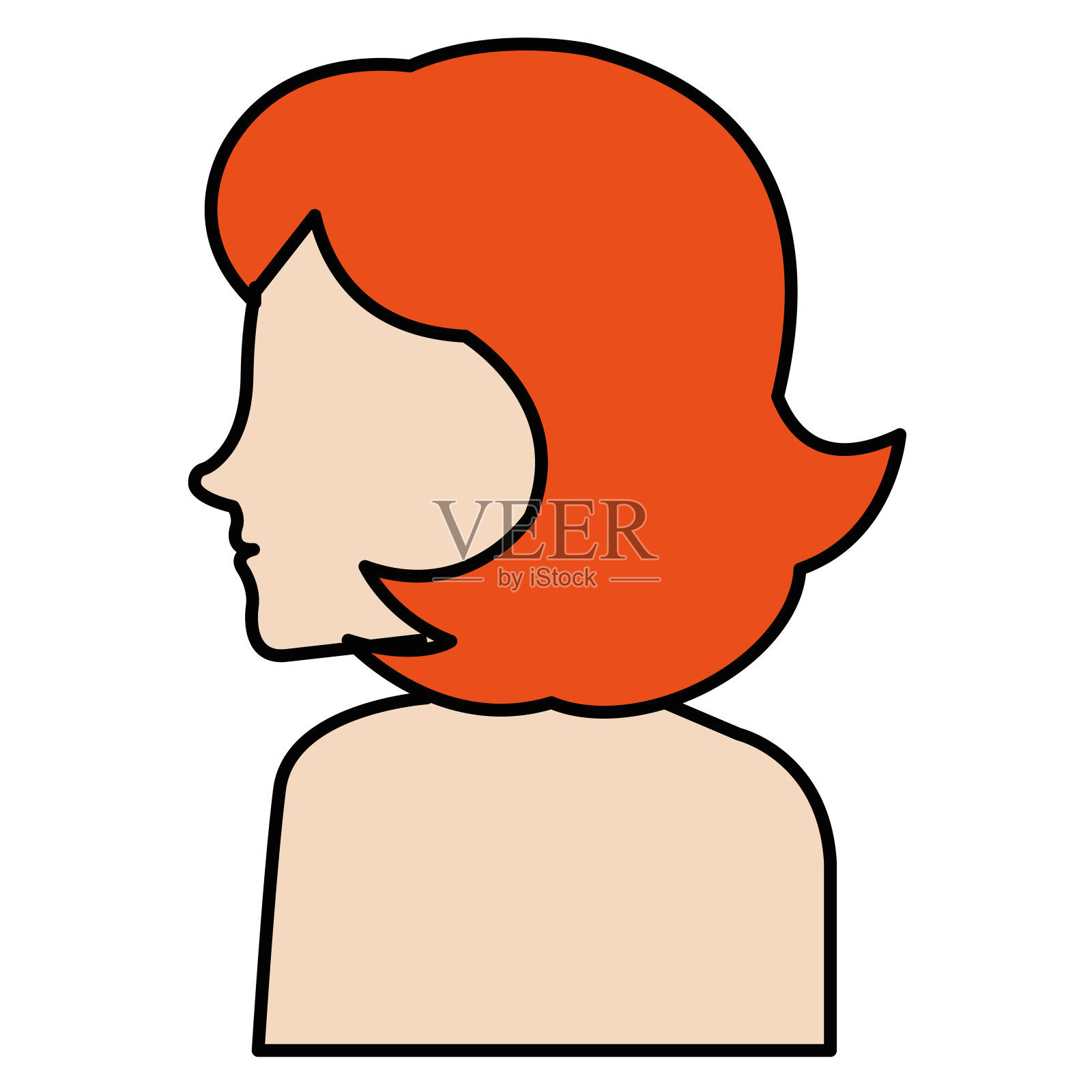美丽的女人赤膊头像人物插画图片素材_ID:311299064-Veer图库