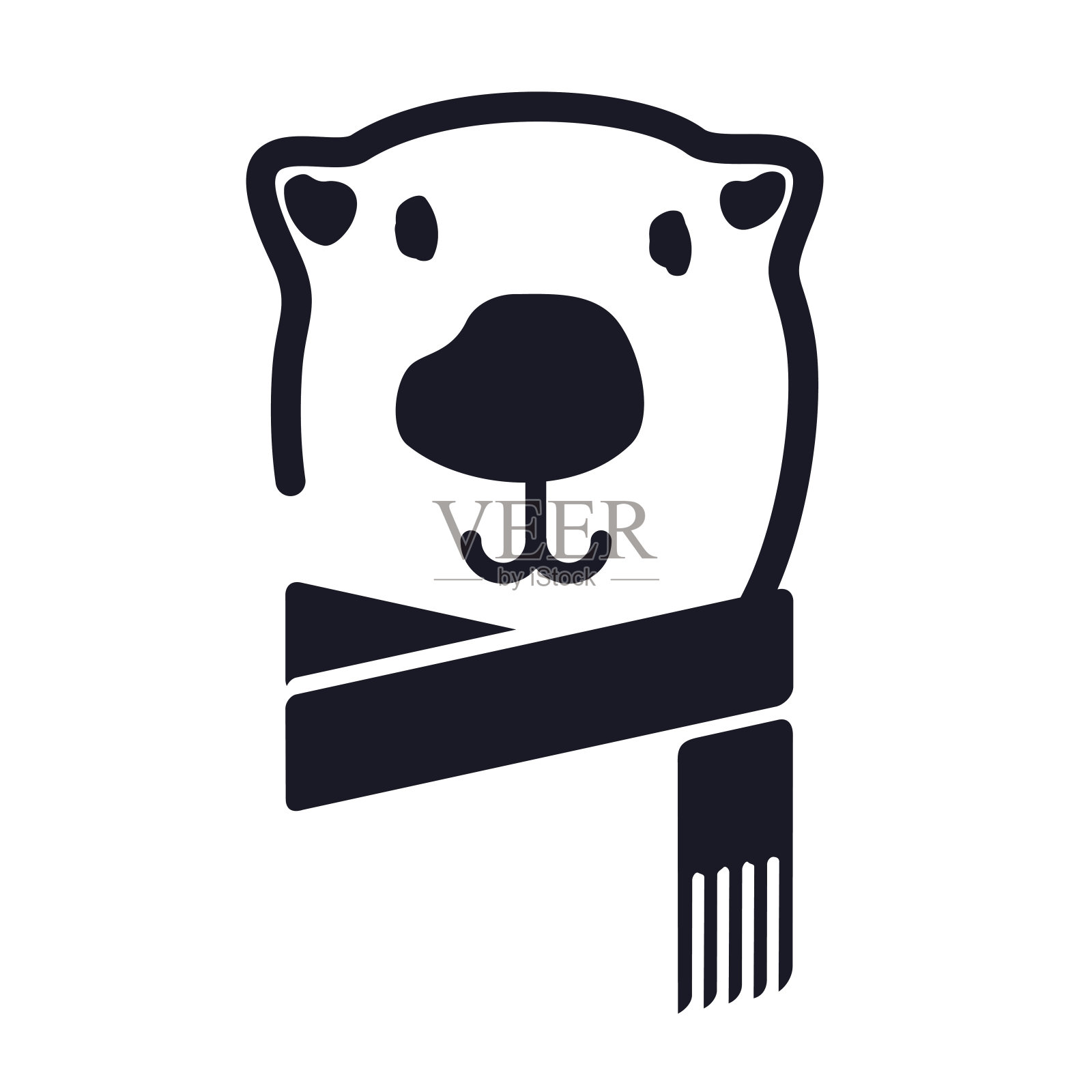 北极熊的头插画图片素材