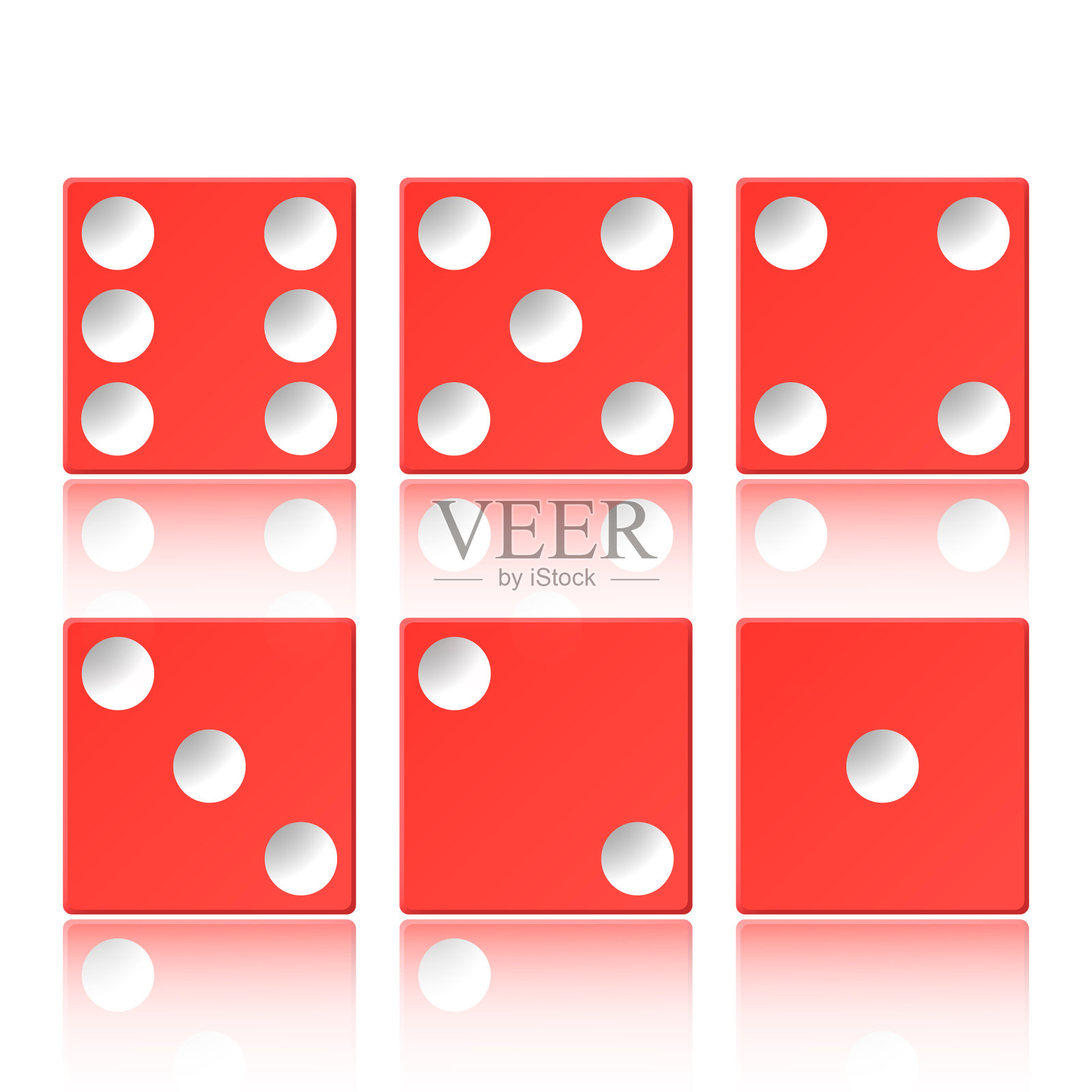 向量集红色赌场外观与一个立方体，孤立在一个白色的背景插画图片素材