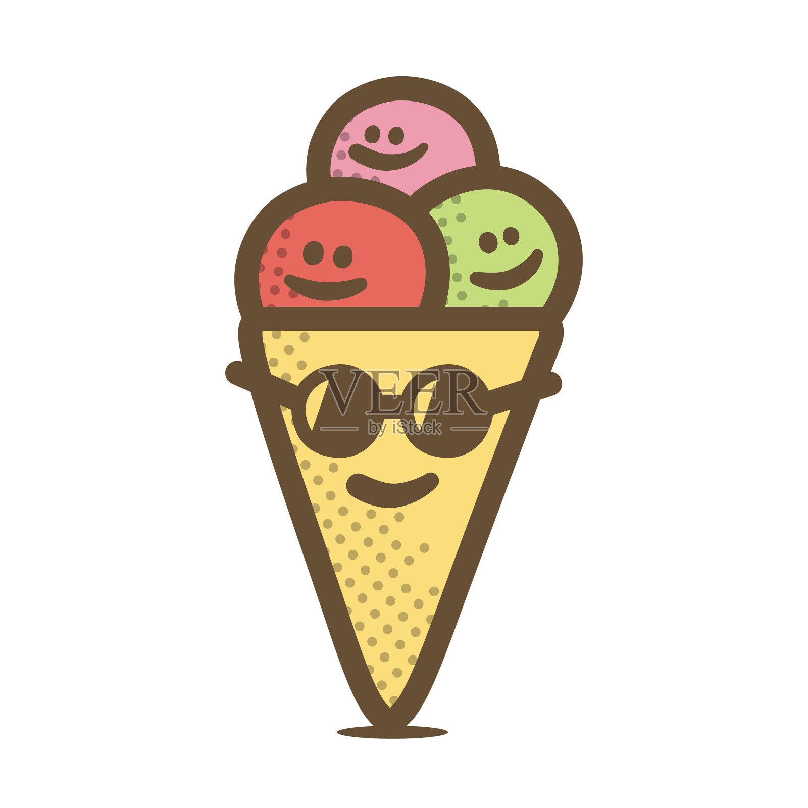 矢量插图的卡通冰淇淋插画图片素材