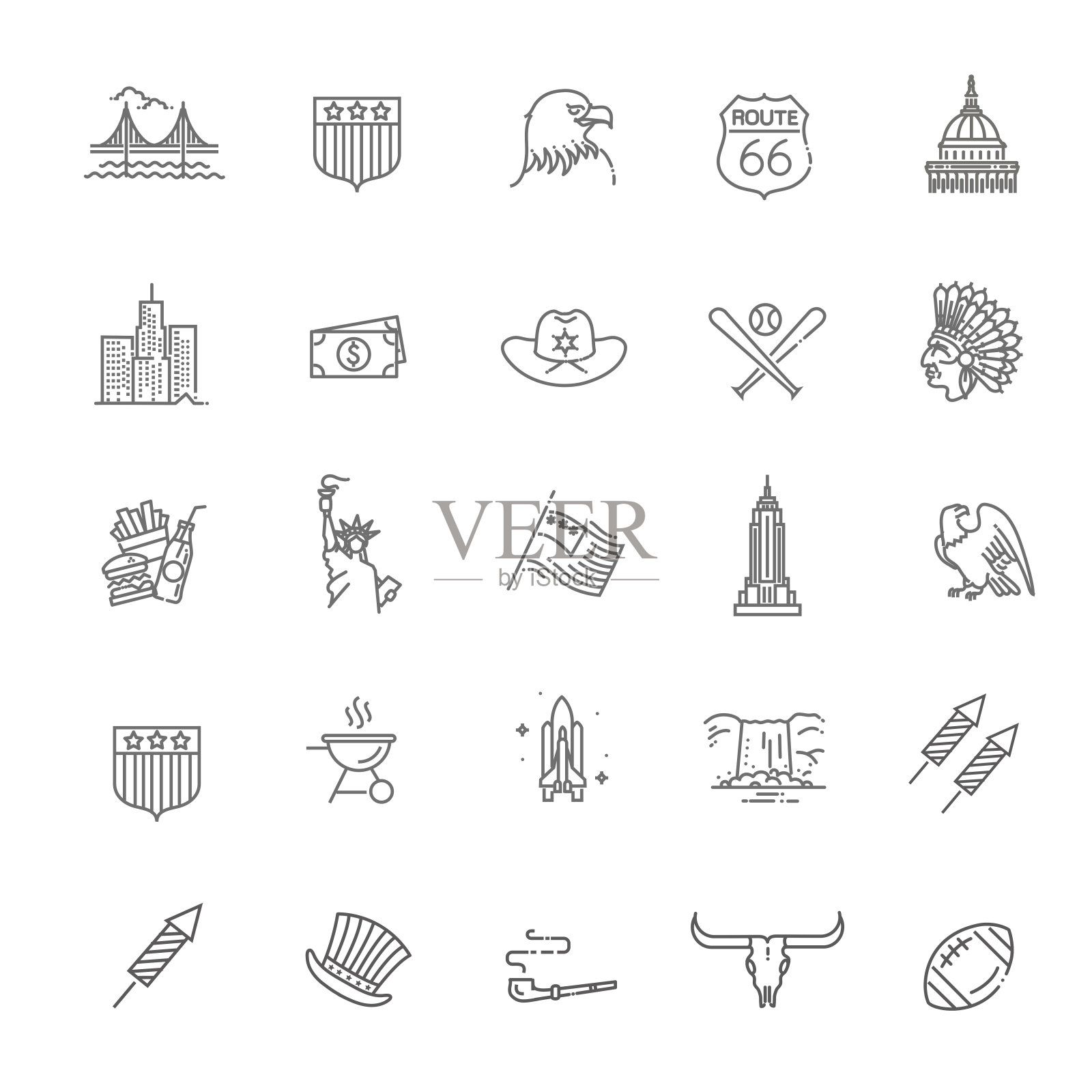美国文化符号，美国的文化标志设计元素图片