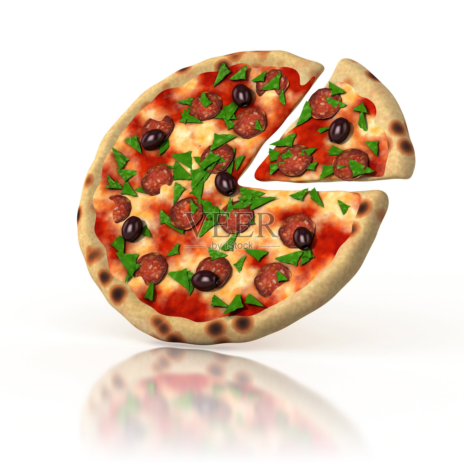 披萨3 d演示设计元素图片
