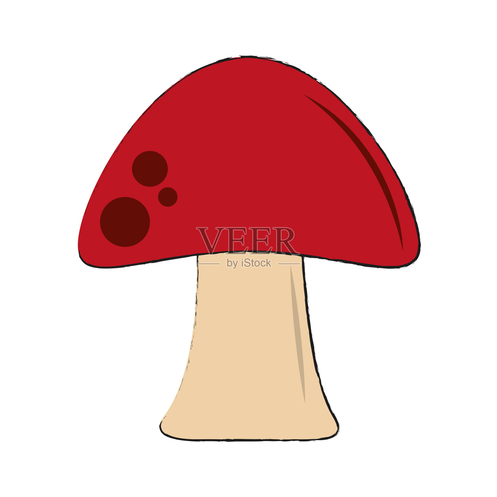 红色的真菌的象征插画图片素材