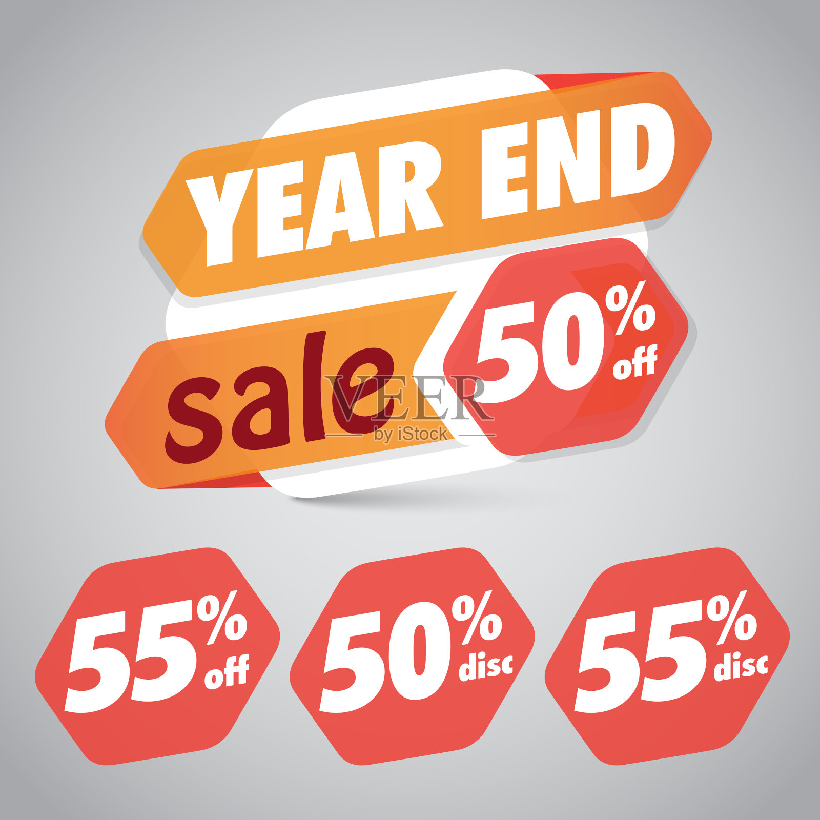 年末销售50% 55%折扣标签营销零售元素设计设计元素图片