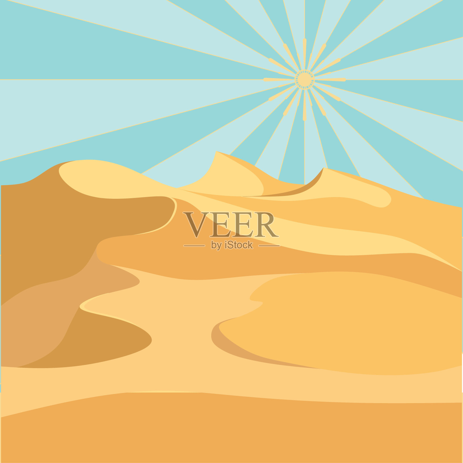 沙漠沙丘，沙漠景观，埃及背景插画图片素材